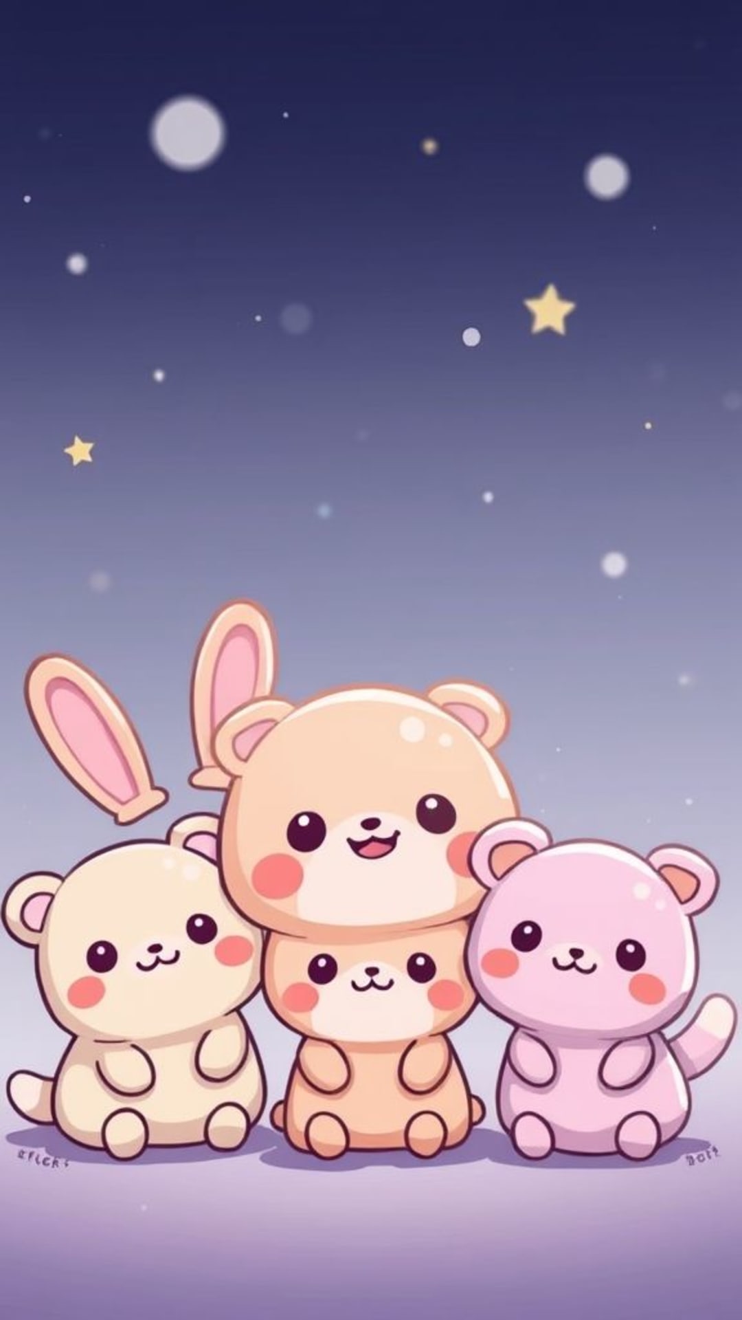 Animali carini kawaii personaggi cartoni pastello adorabili
