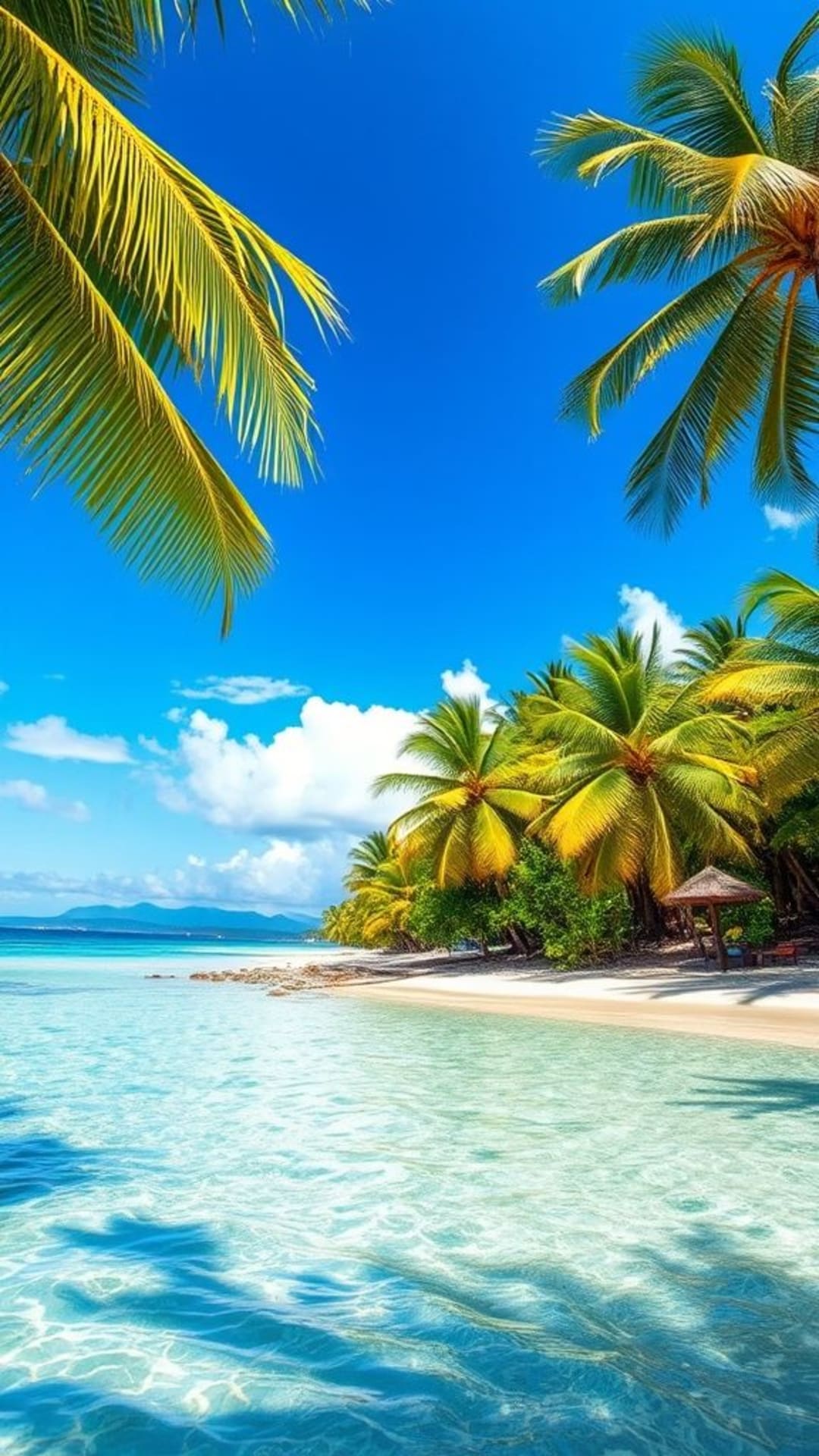 paradiso tropicale sulla spiaggia palme acqua cristallina