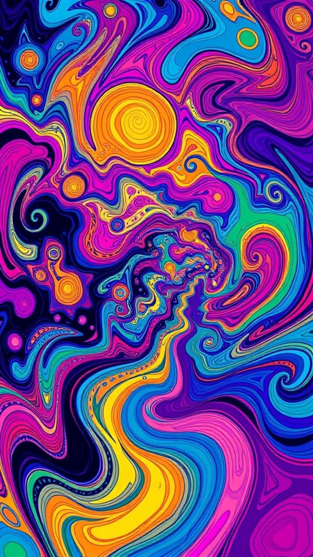 arte psichedelica motivi vorticosi colori vividi allucinazione