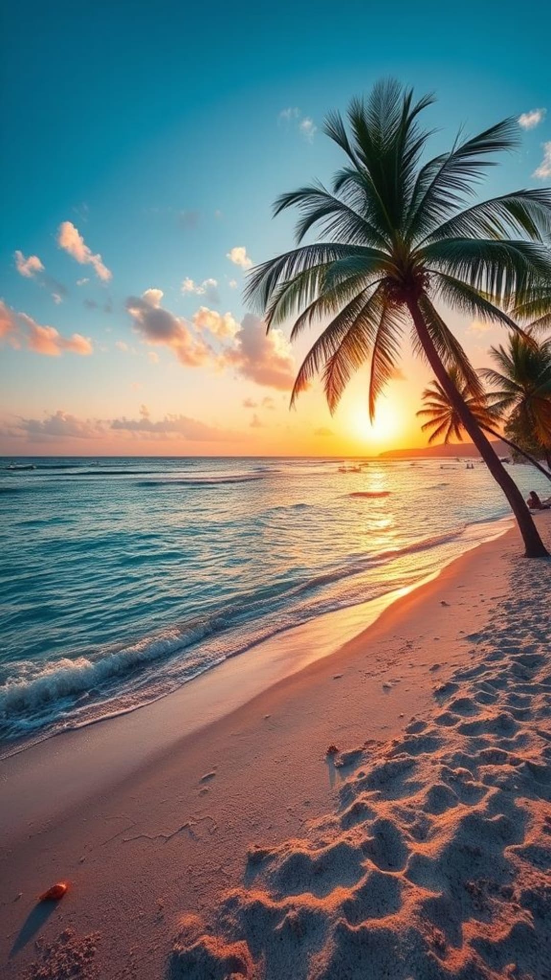 spiagge di un paradiso tropicale palme acque cristalline tramonto esotico vacanza rilassante