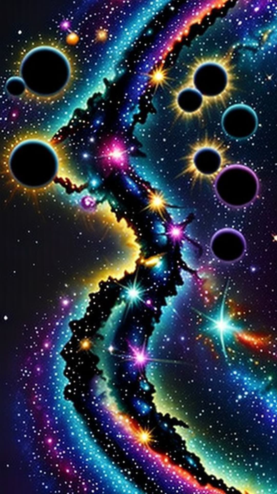 galassia nebulosa colori vivaci spazio cosmico stelle astratto