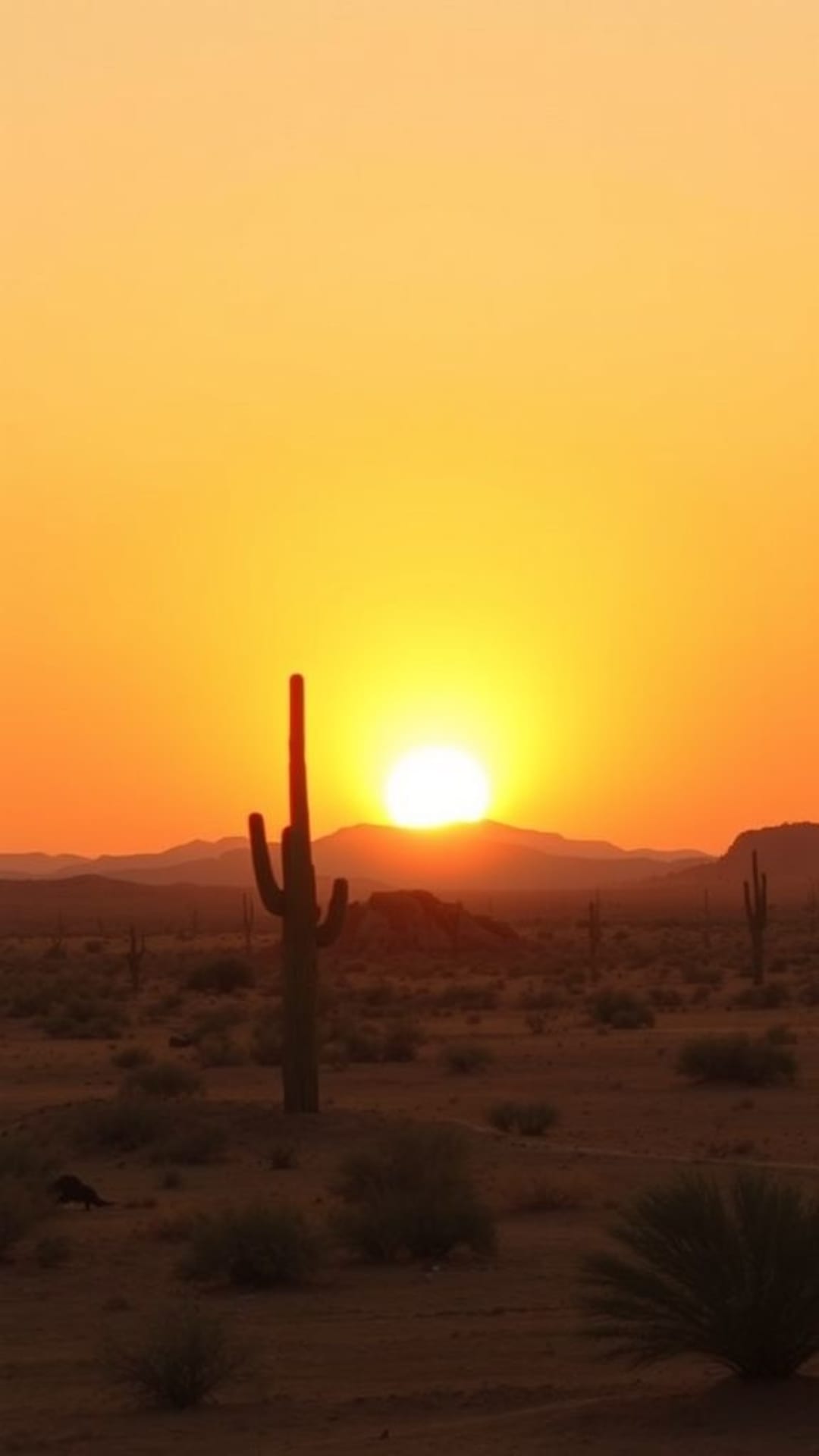 paesaggio desertico tramonto tonalità calde arido scenico