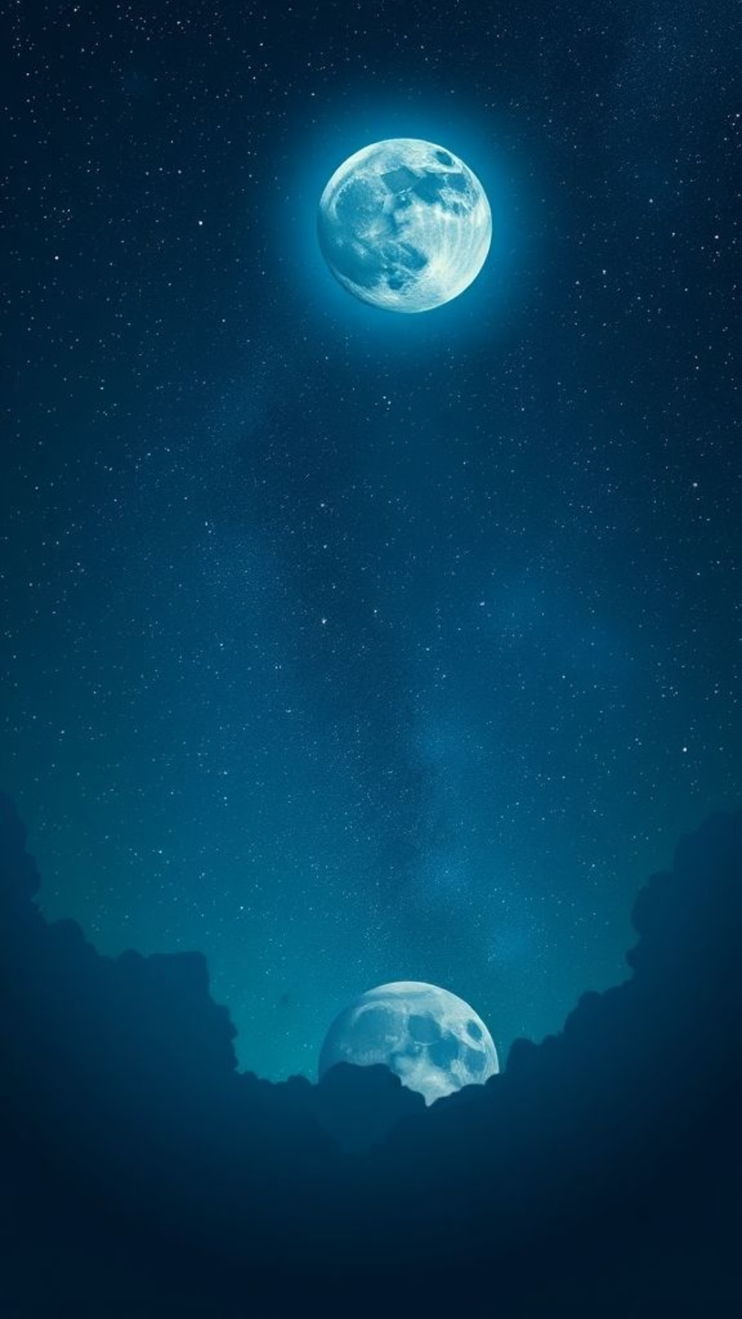 luna celestiale stelle notte cielo onirico mistico