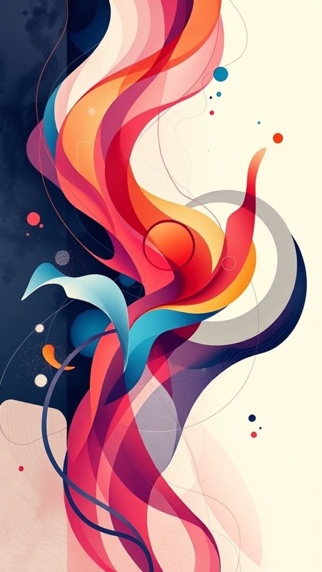 forme astratte linee fluide movimento dinamico colore vibrante
