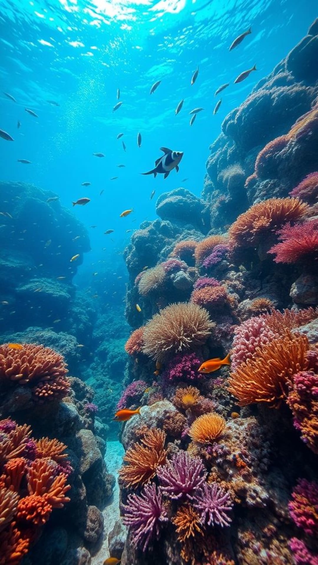 Barriere coralline sommerse vita marina vibrante pesci colorati serenità acquatica mare profondo