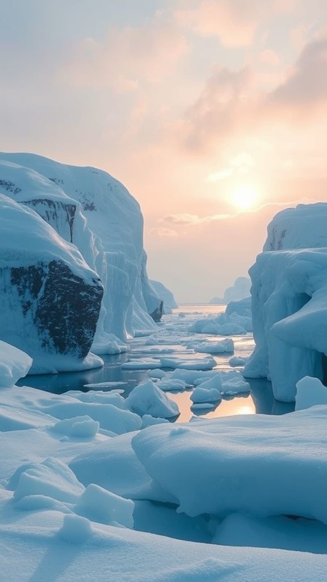 paesaggi artici gelidi neve scintillante freddo sereno