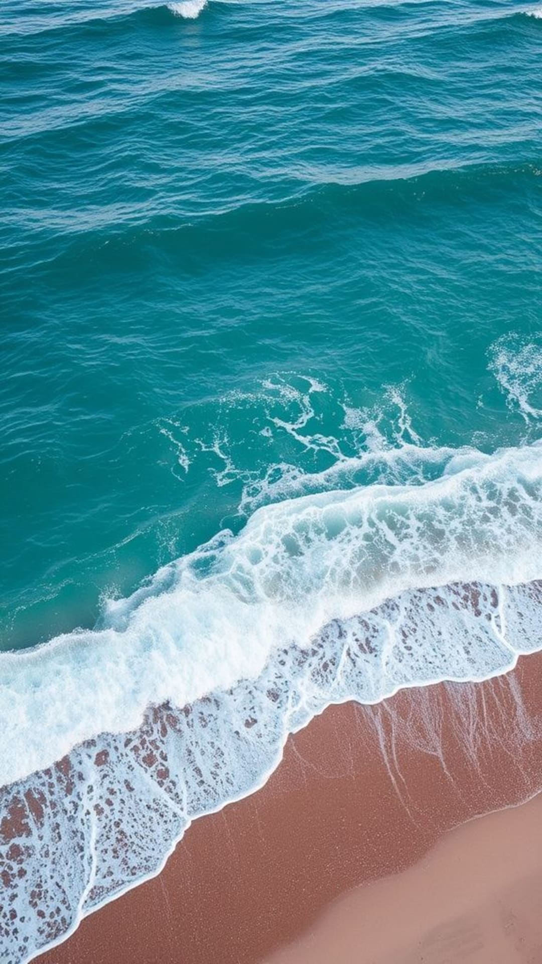 onde oceaniche che infrangono sulla spiaggia, riva, serena, calmante, mare blu