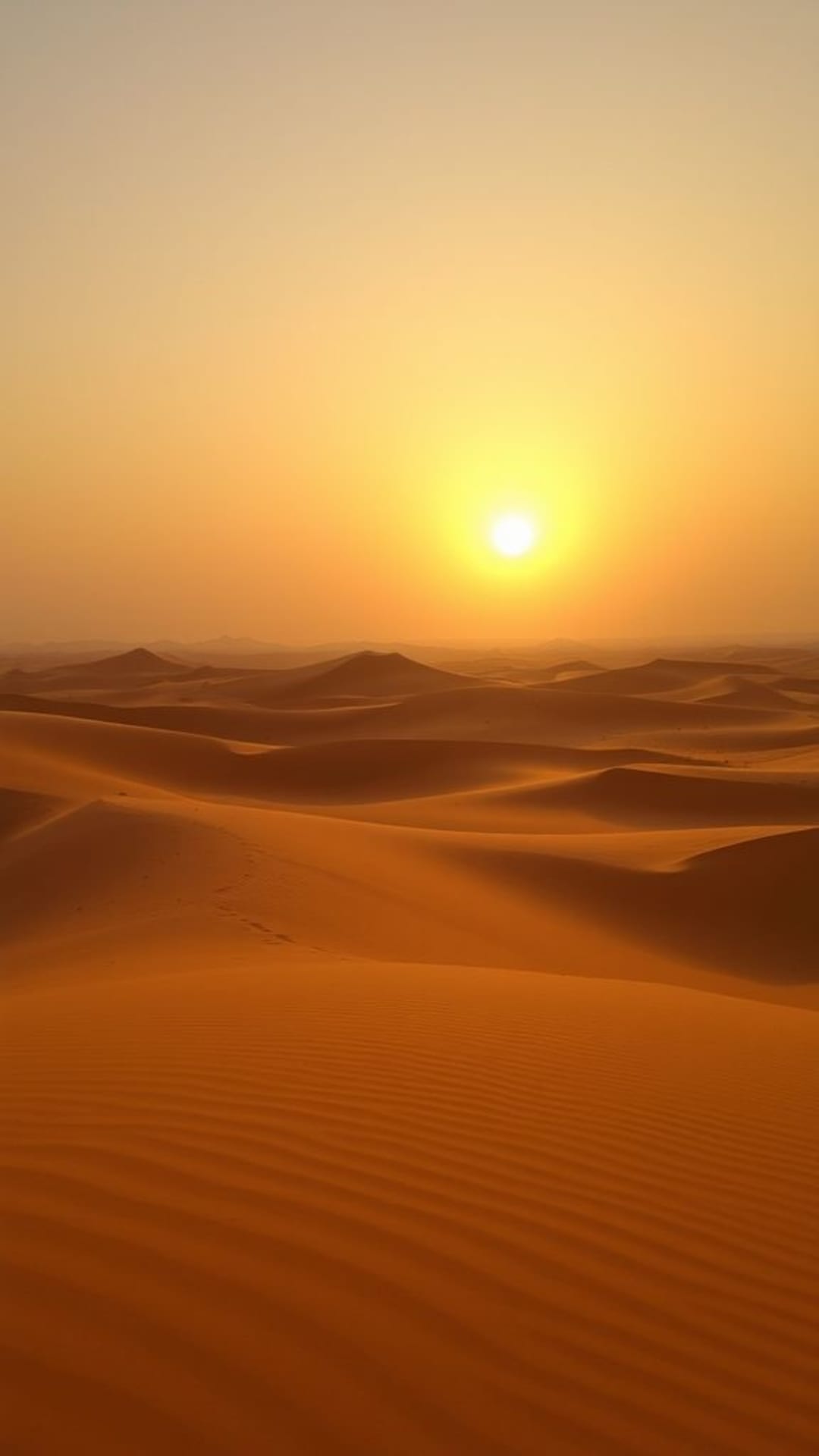 paesaggio desertico dune tramonto tonalità calde terreno arido tranquillo