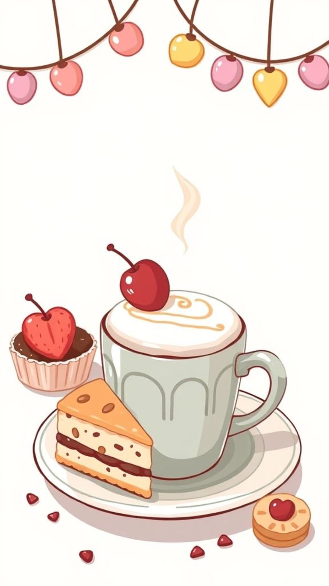 illustrations carine di cibo dolci caffè cibo kawaii arte del cibo deliziosa