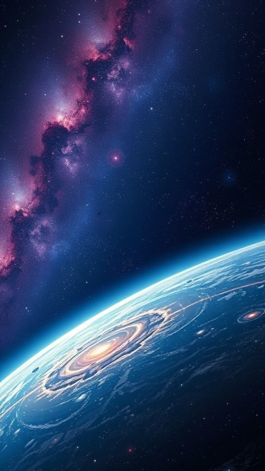Space and galaxy art neon cosmic outer space dark background dreamy