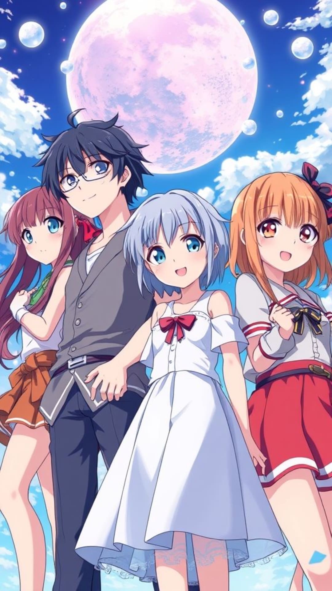 personnages d'anime en style manga vibrant art numérique