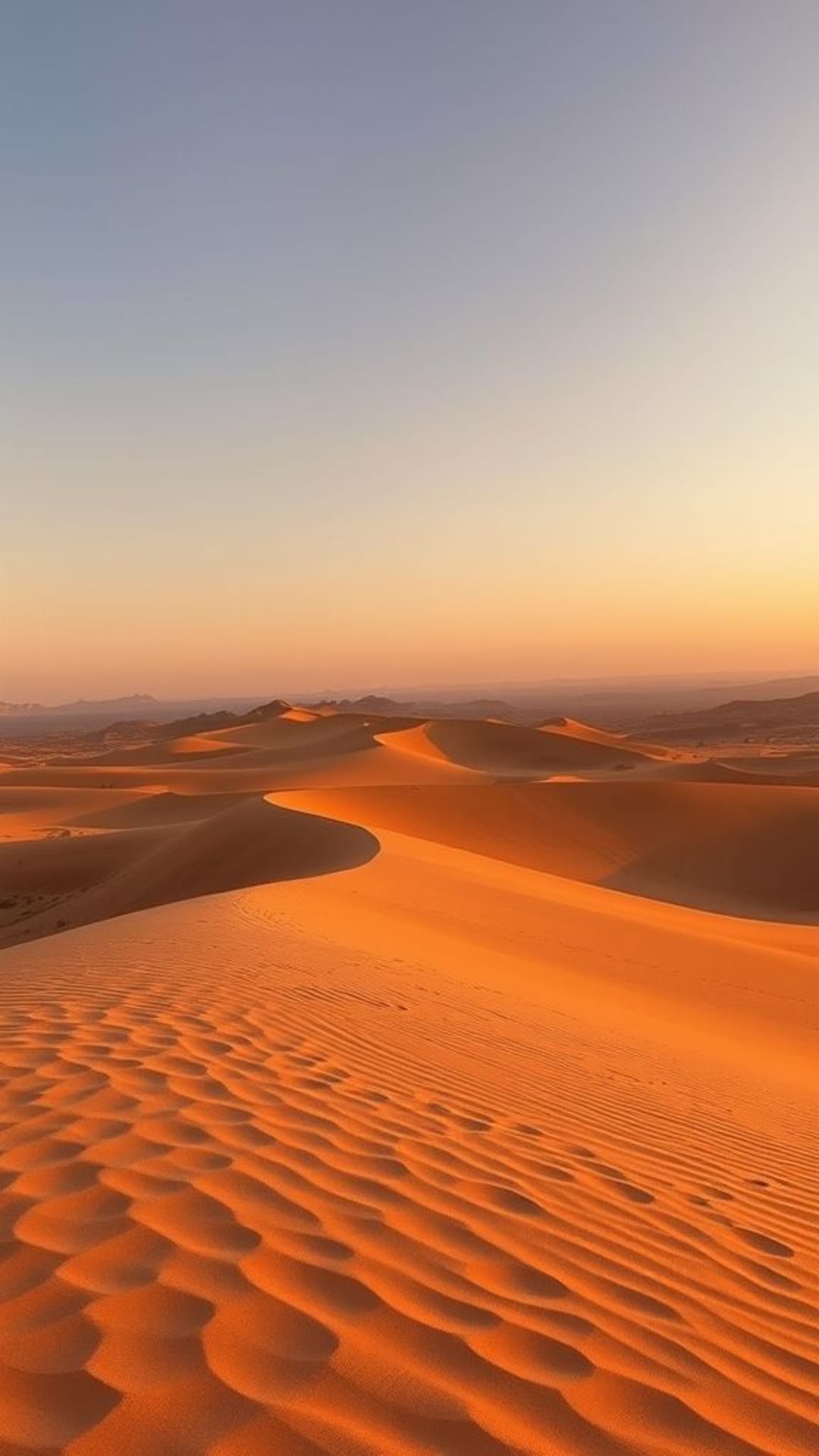 Dunes désertiques coucher de soleil tons chauds terreux