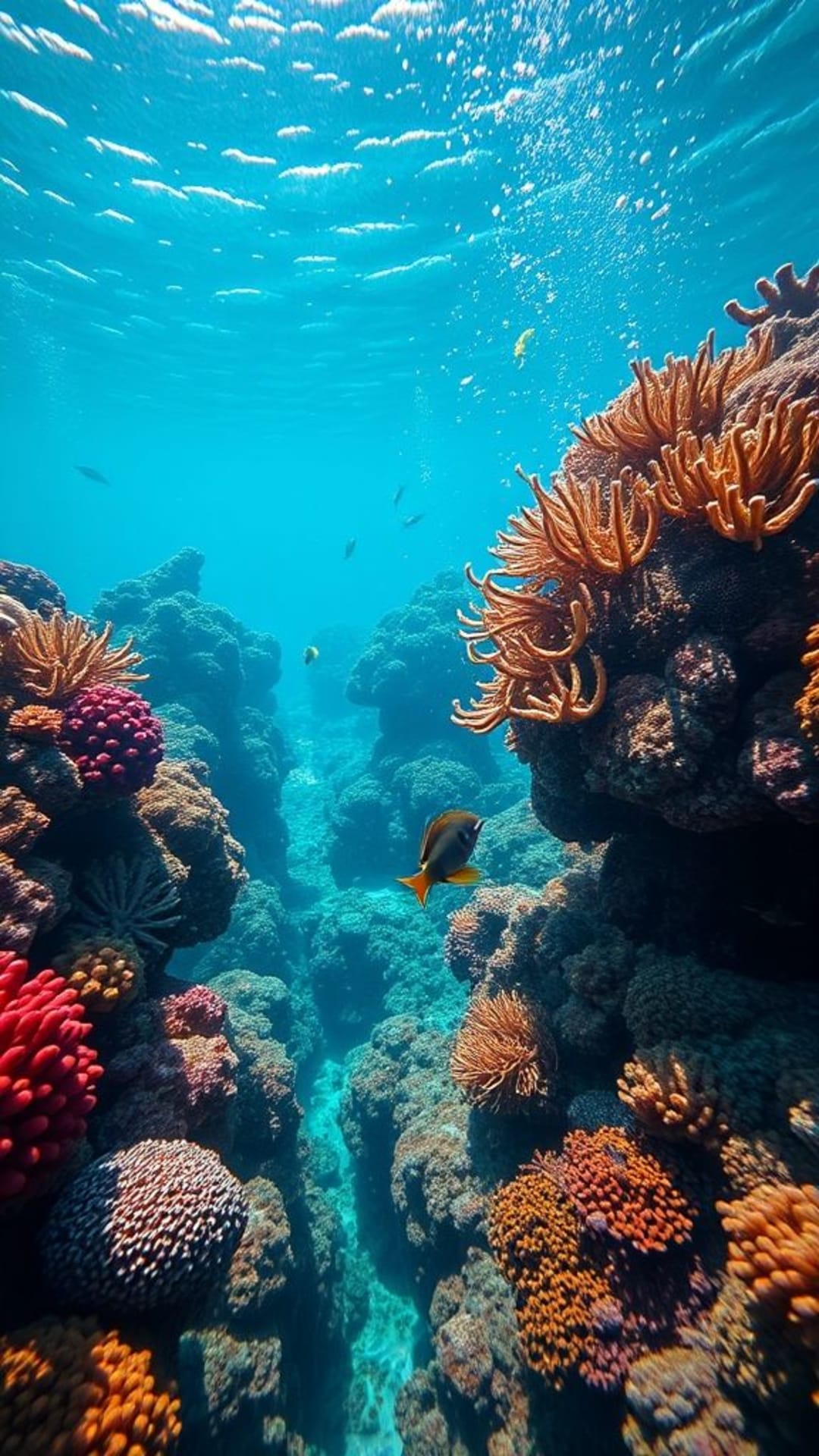 Récifs coralliens sous-marins, vie marine vibrante
