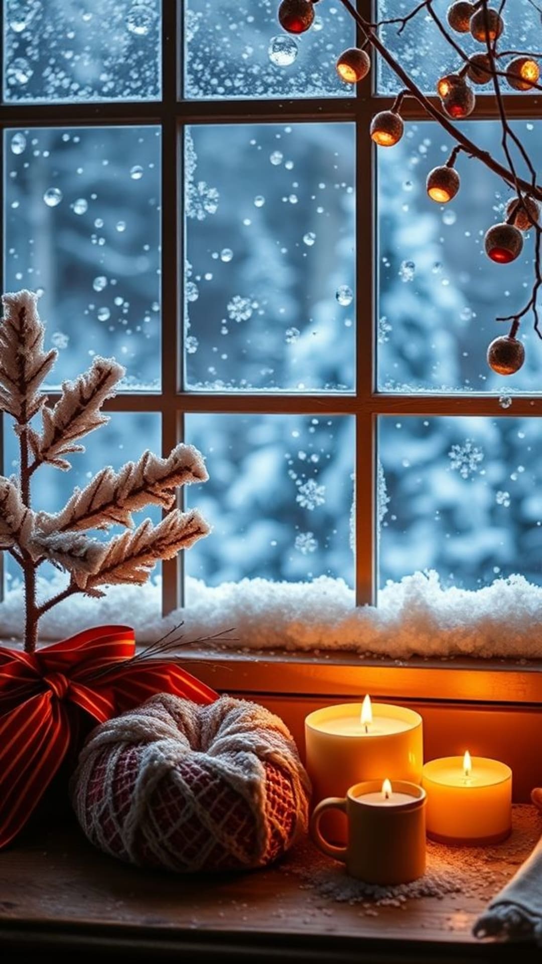 thèmes saisonniers hiver flocons de neige ambiance chaleureuse