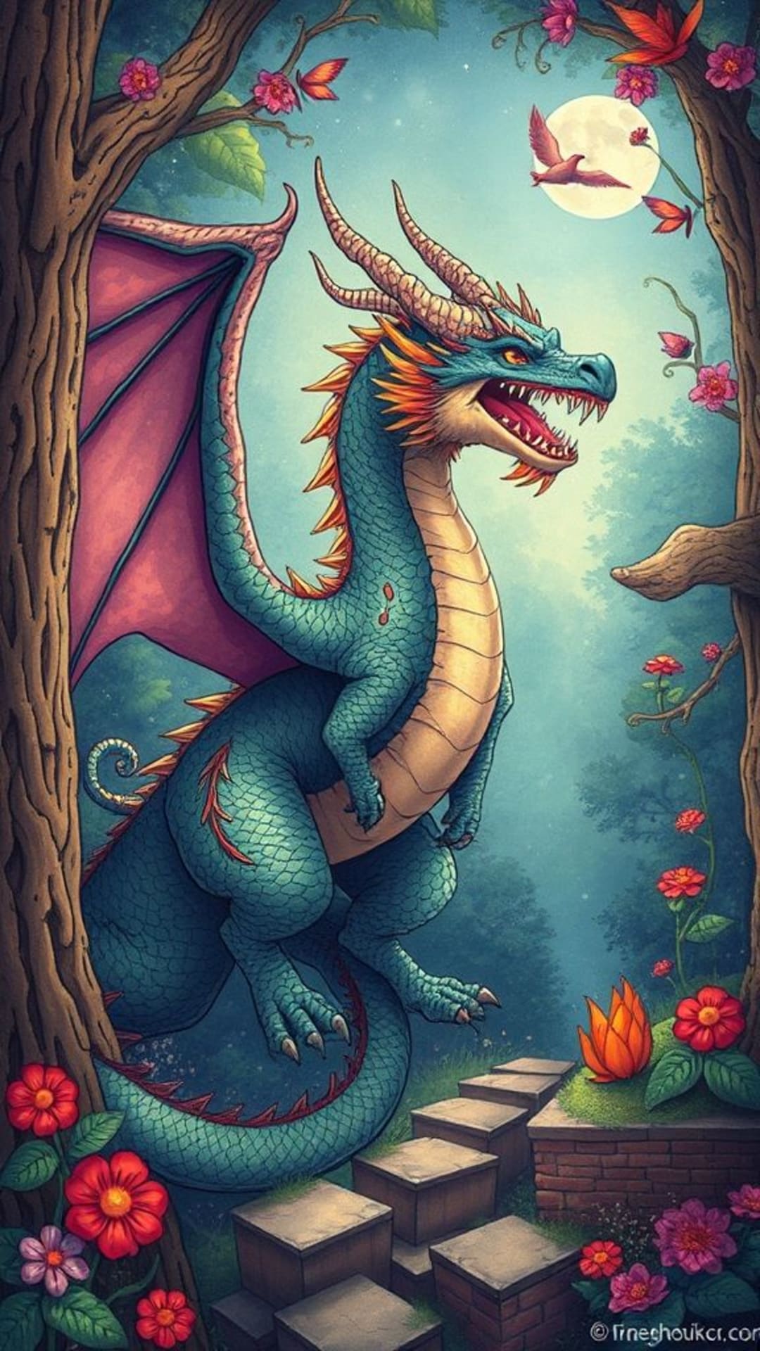 créatures fantastiques dragons êtres mystiques forêts enchantées mondes magiques art fantaisiste couleurs vives créatures mythiques