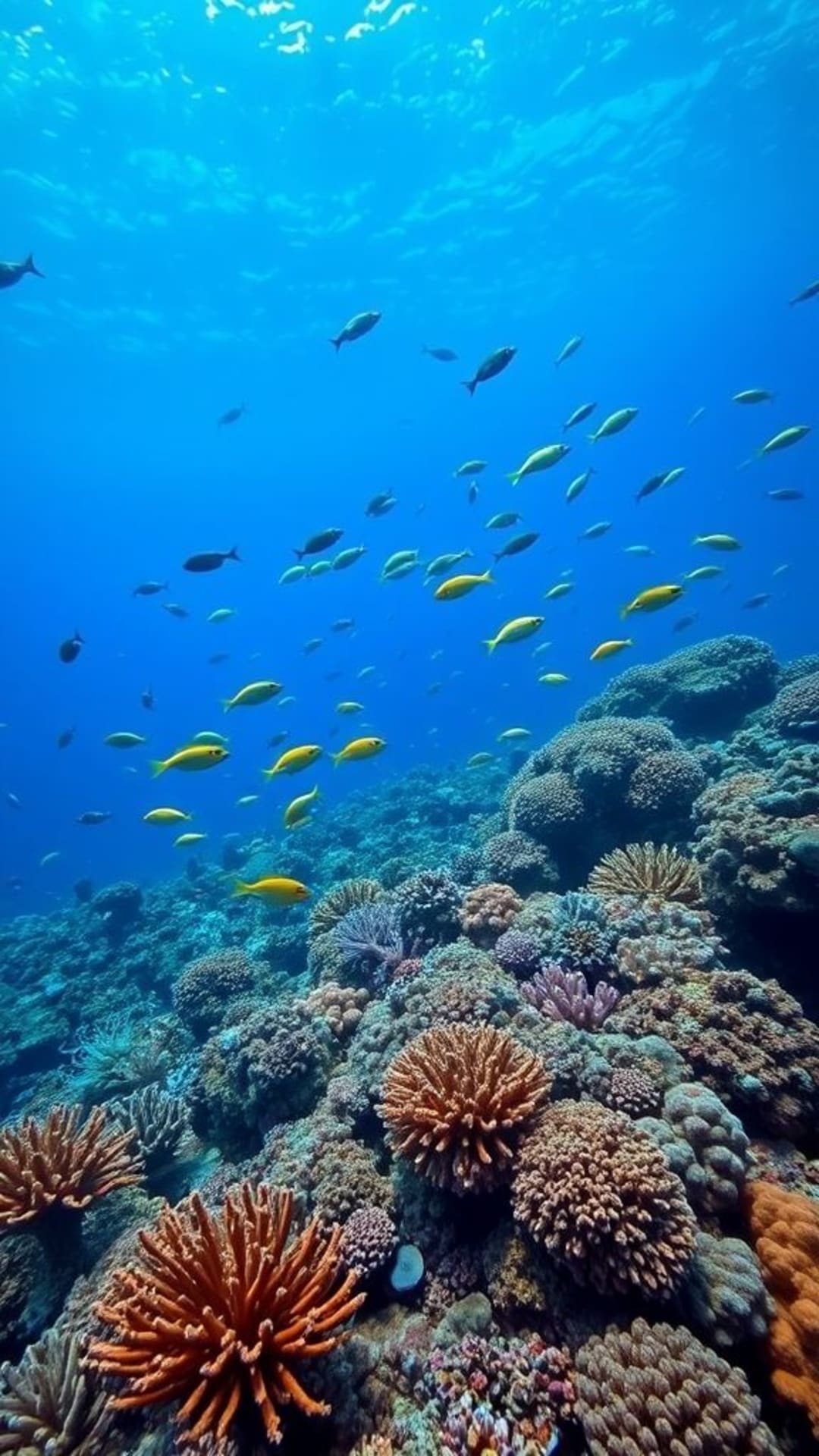 la vie marine scènes sous-marines récifs coralliens poissons tropicaux écosystèmes aquatiques vibrants teintes bleues mystères des grandes profondeurs