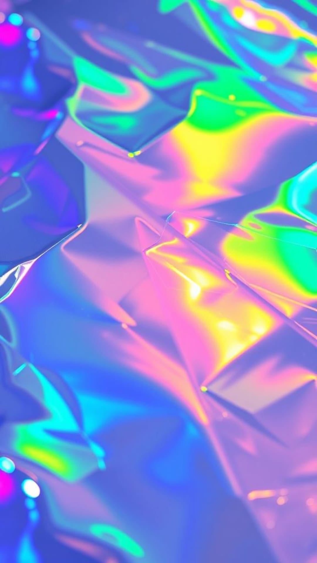 surfaces holographiques brillantes métalliques irisées inspirées de la technologie futuriste art numérique scintillant effet hologramme