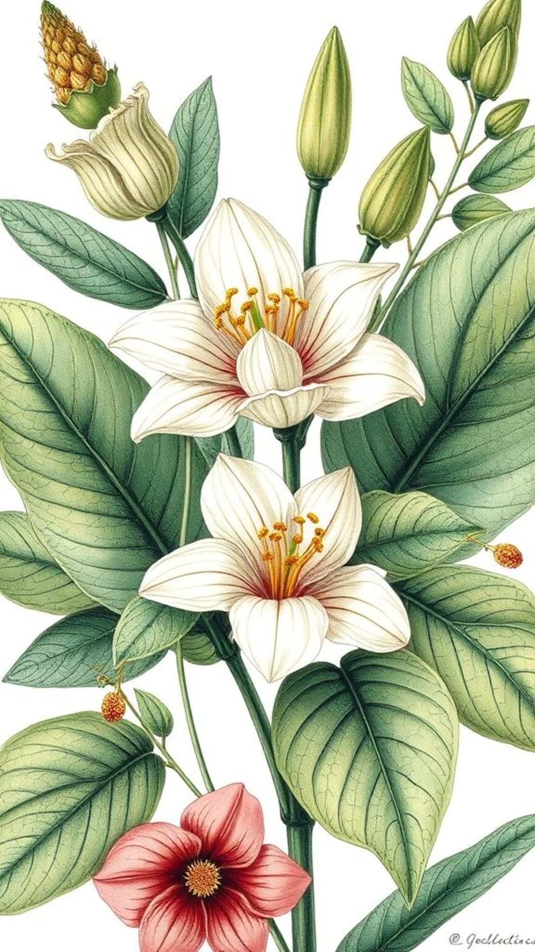 illustration botanique illustrations florales détaillées végétation luxuriante motifs botaniques recherche sur les plantes sciences naturelles illustration botanique