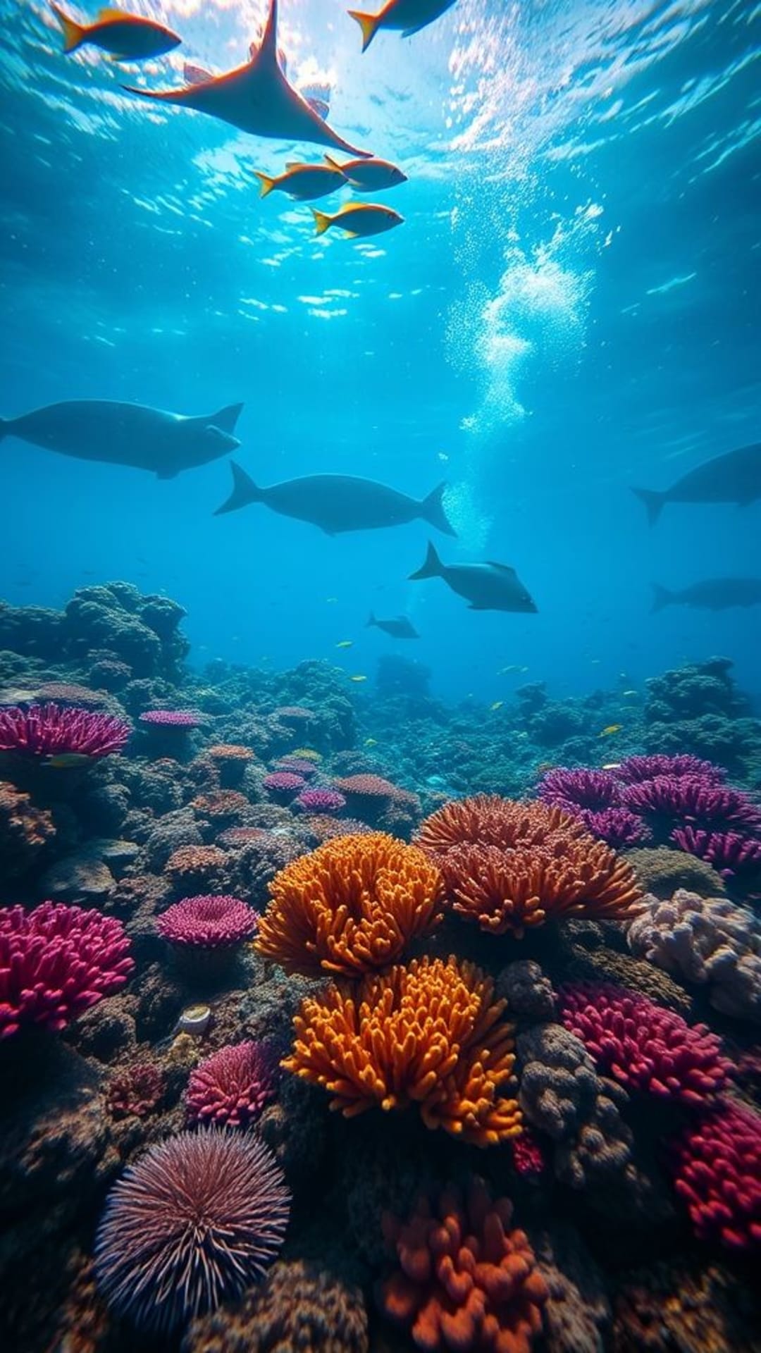 Scènes sous-marines récifs coralliens vibrants poissons tropicaux raies manta paisible exploration des grands fonds marins profondeur mystérieuse de l'océan flore et faune aquatiques
