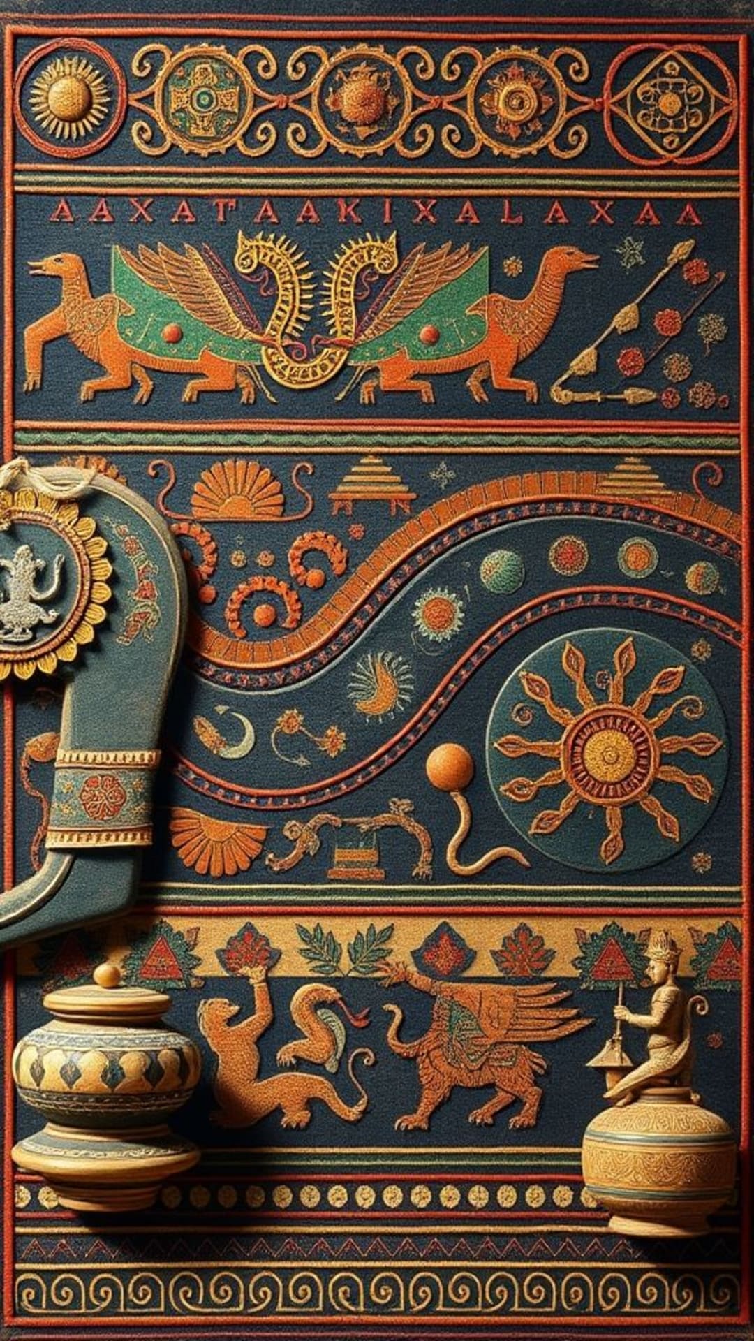 patrimoine culturel art traditionnel motifs autochtones artefacts anciens monuments historiques diversité culturelle narration visuelle