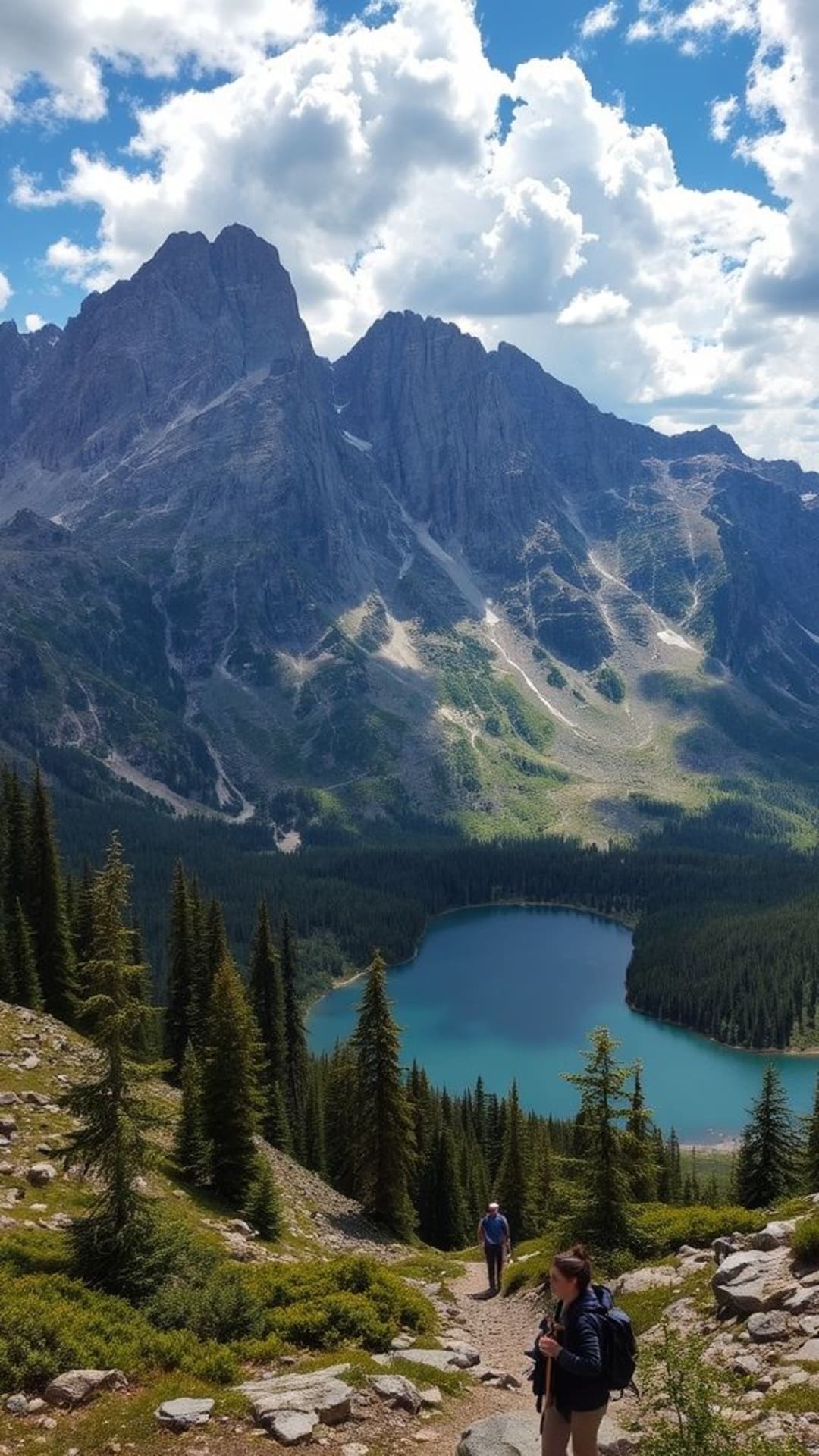 Paysages de montagnes pics dramatiques sentiers de randonnée lacs paisibles photographie de la nature