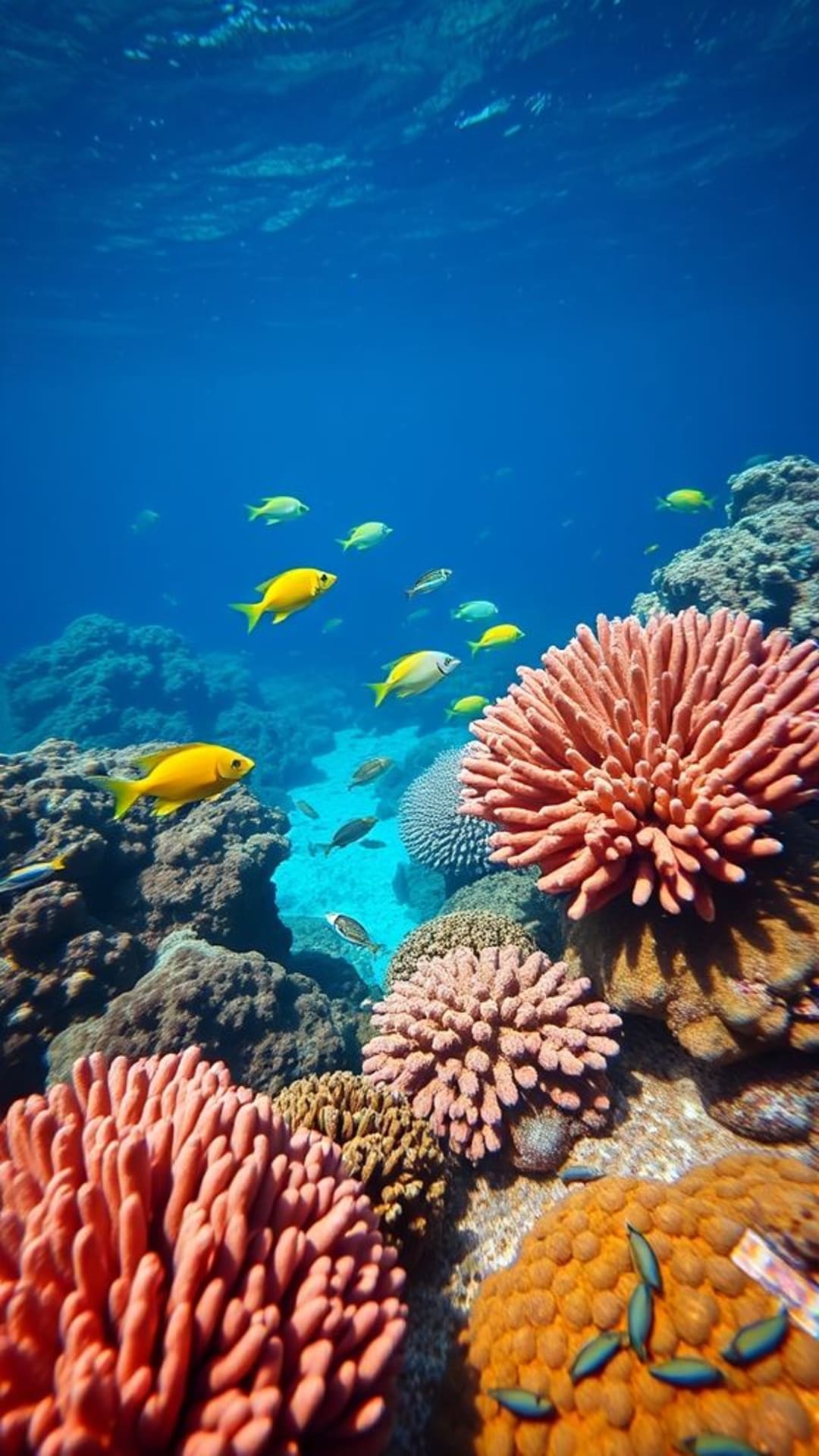 Récifs coralliens sous-marins poissons tropicaux vie marine vibrante océan paisible