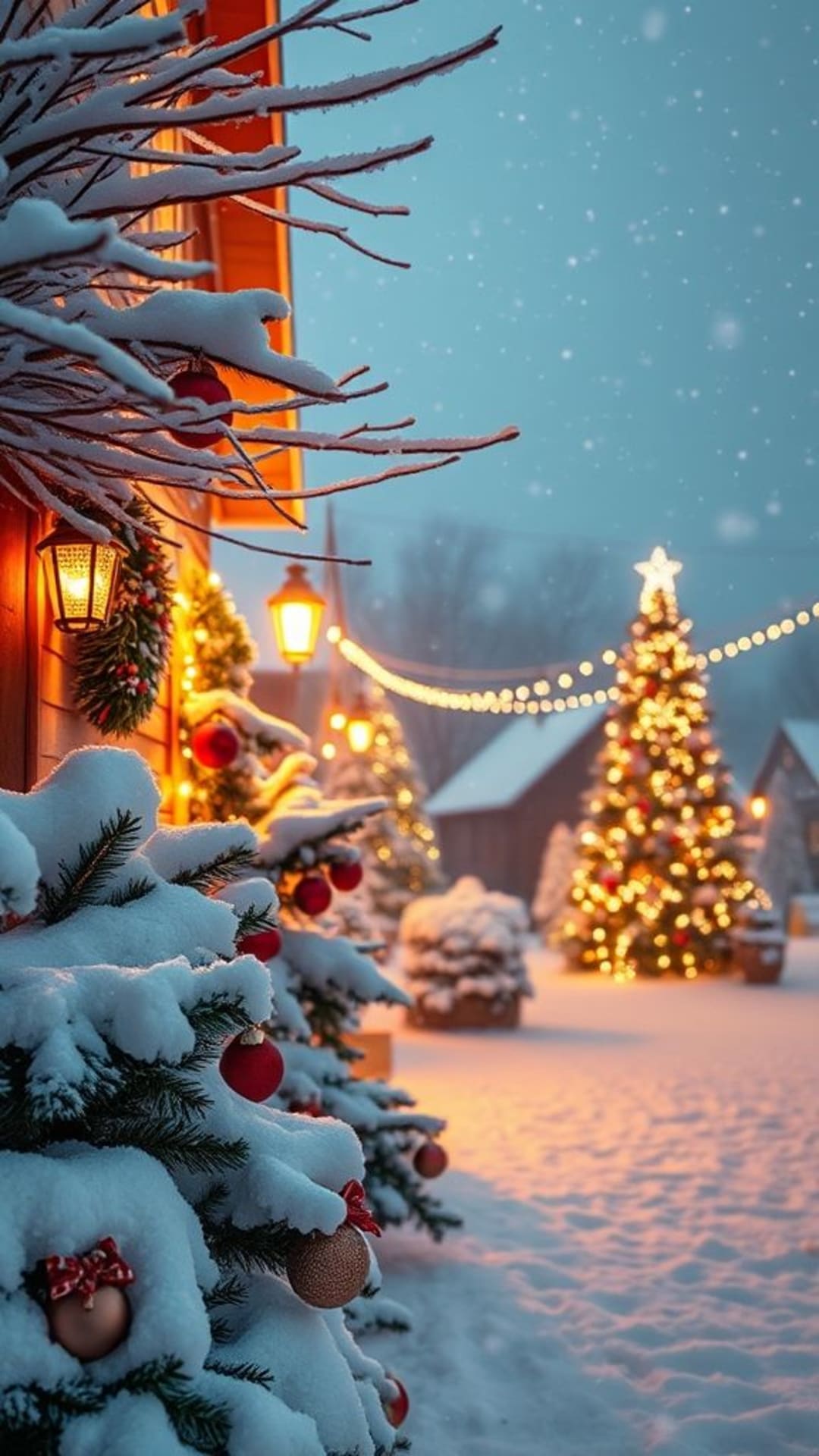 Temi delle festività stagionali Natale scene innevate allegre calde festive