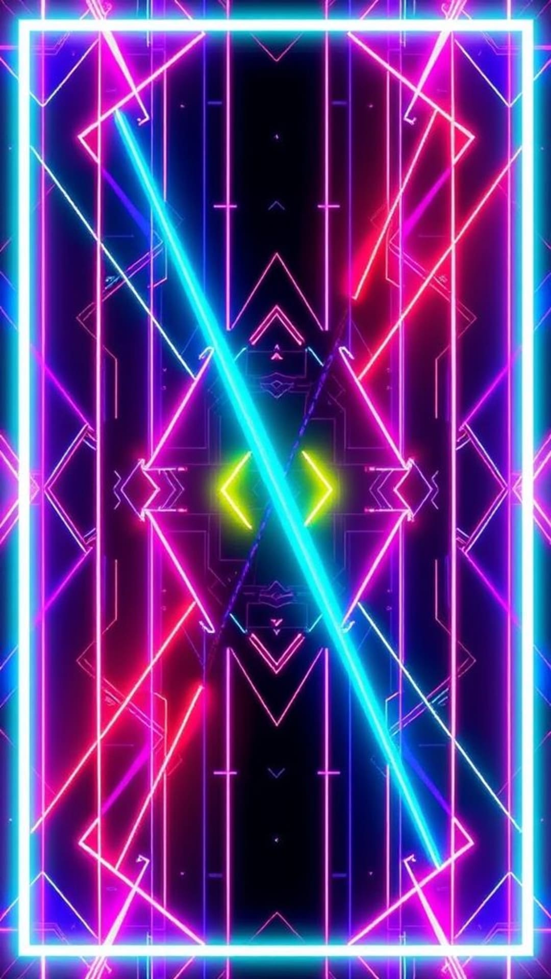 Motivi geometrici astratti bagliore neon