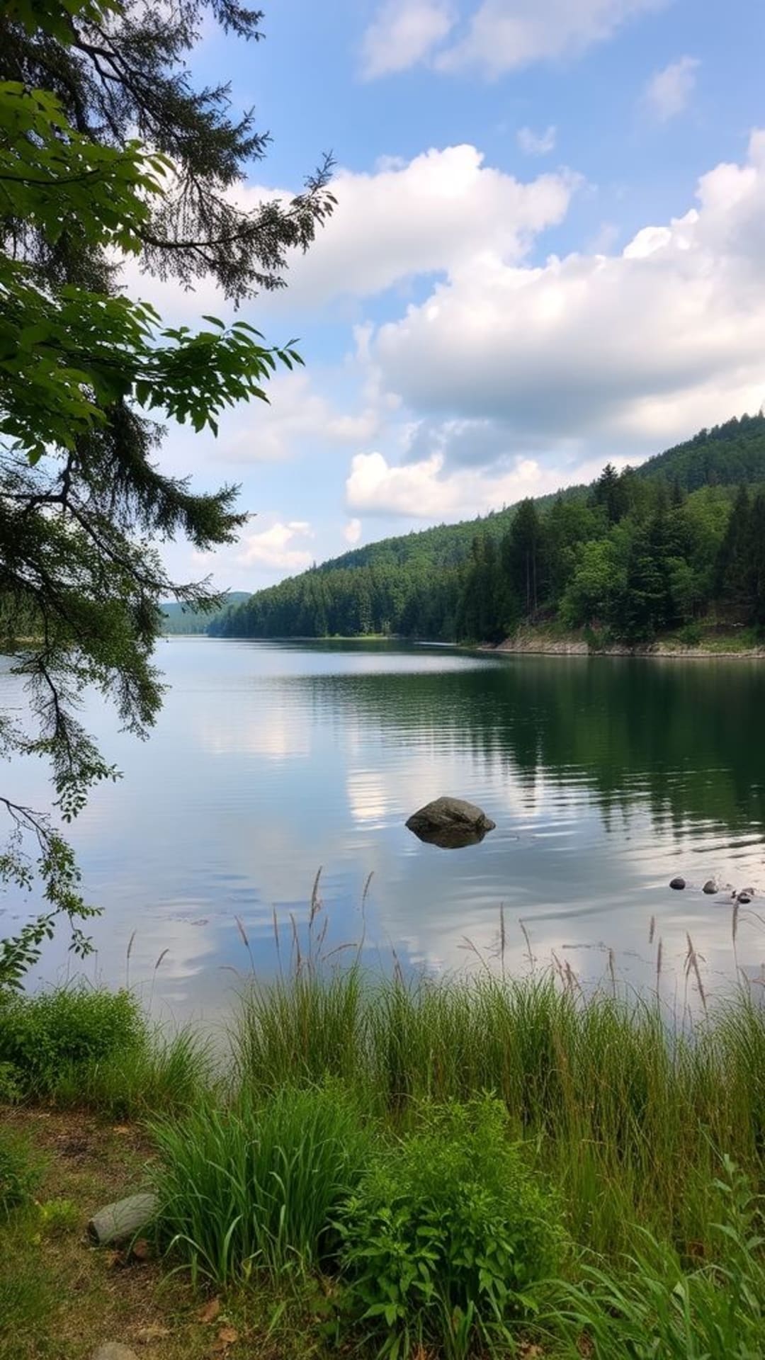paesaggio tranquillo vicino al lago