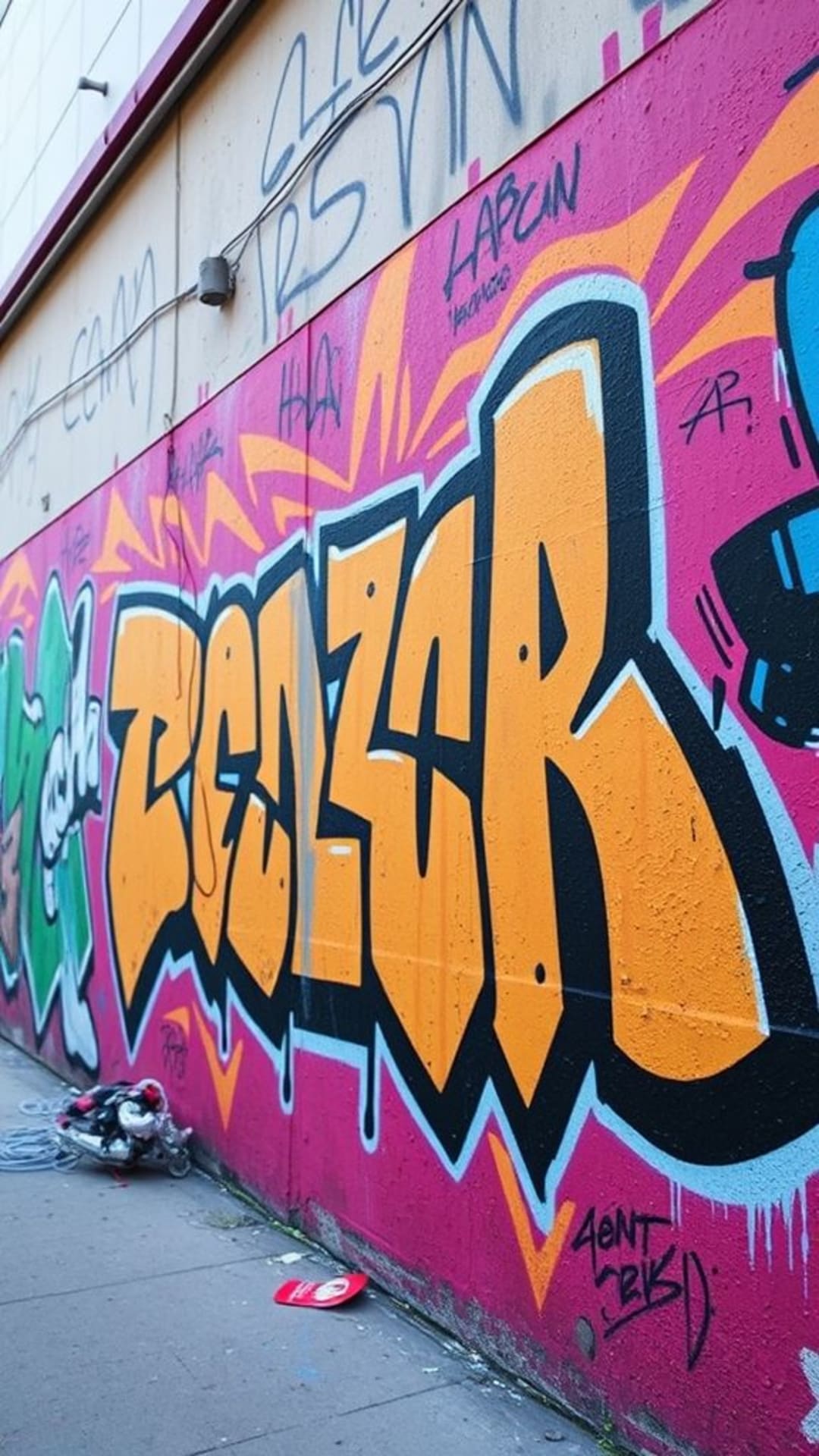 Arte di strada, graffiti, spray audaci, murales vivaci, espressione urbana, arte ribelle, cultura underground