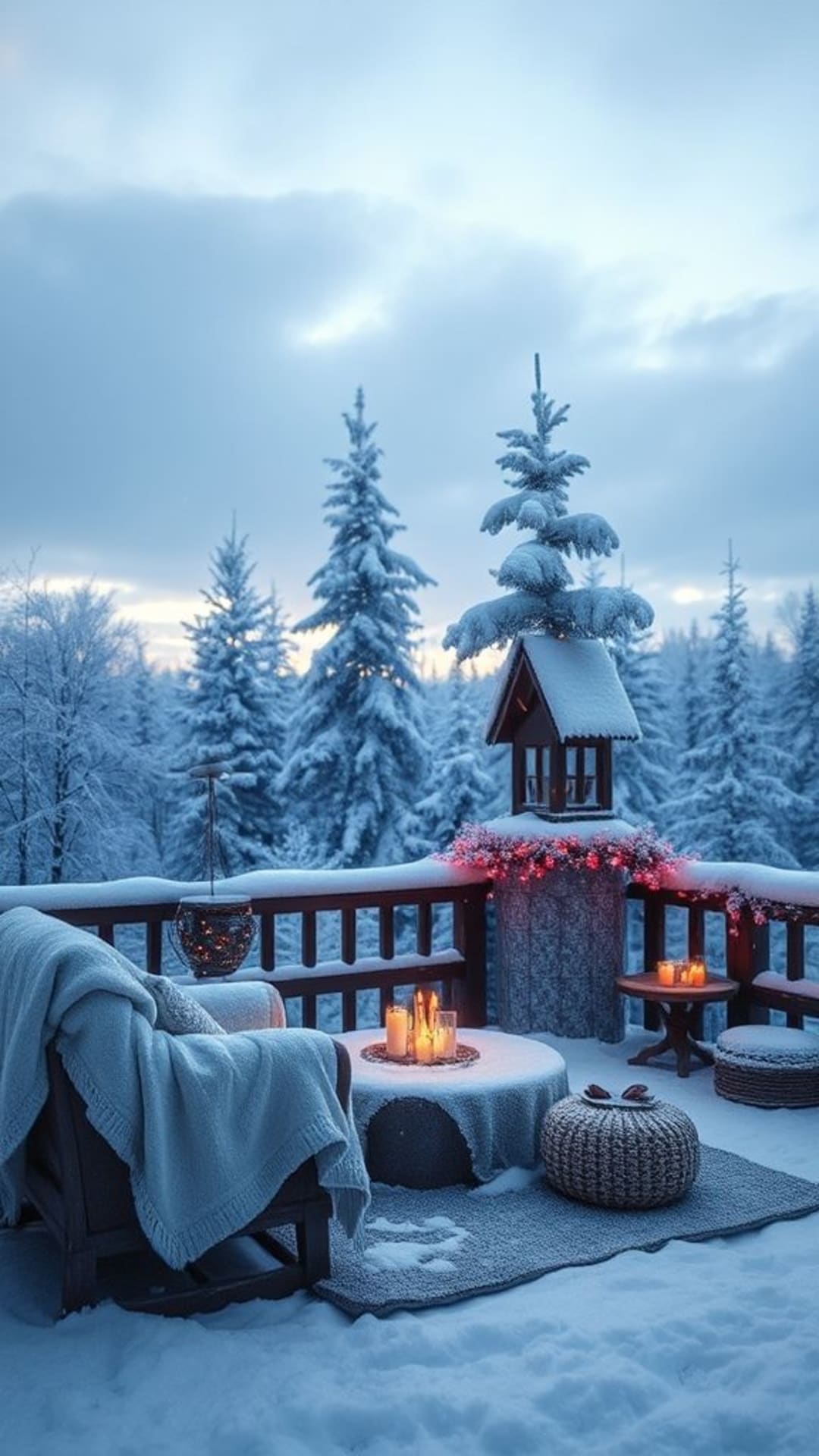 scene di neve invernale accogliente