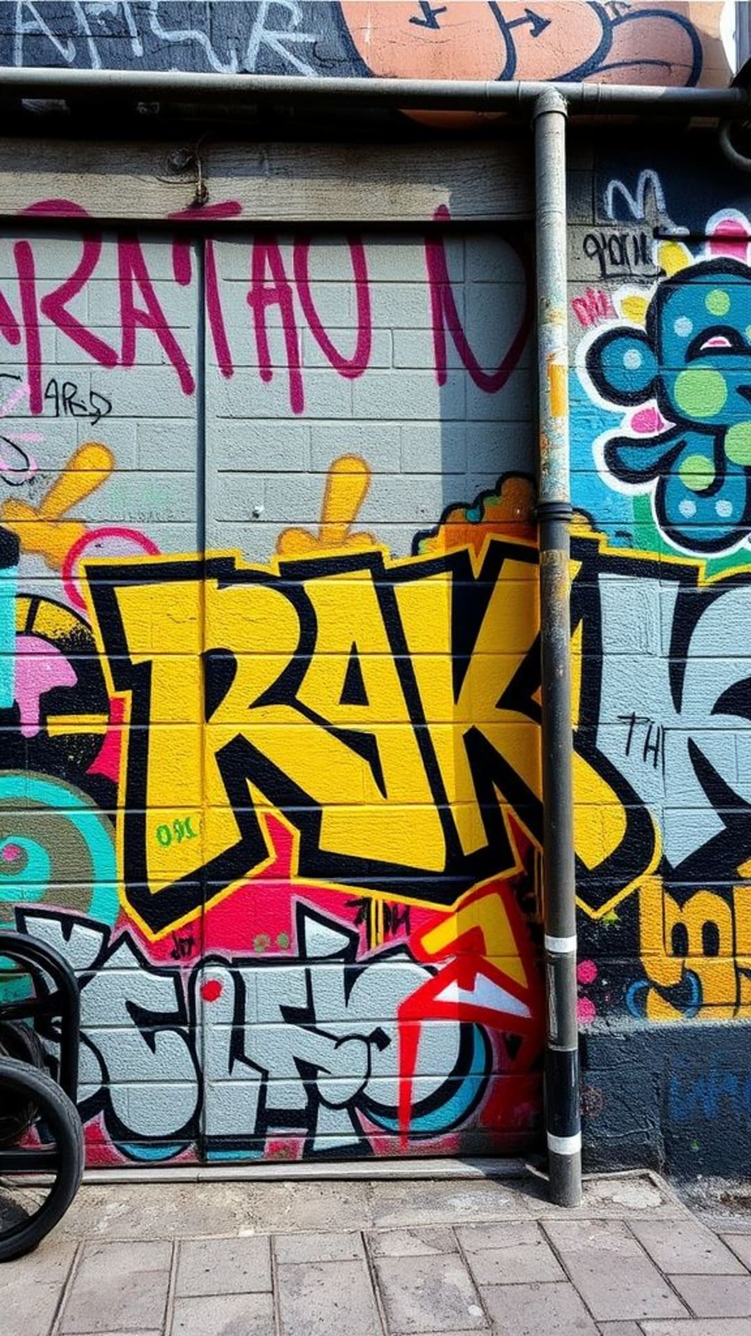 arte di strada urbana graffiti murales colorati stile audace carta da parati