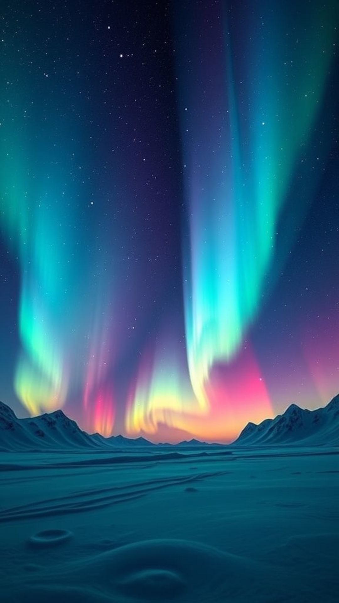 aurora boreale cosmica luci del nord colori surreali sfondo
