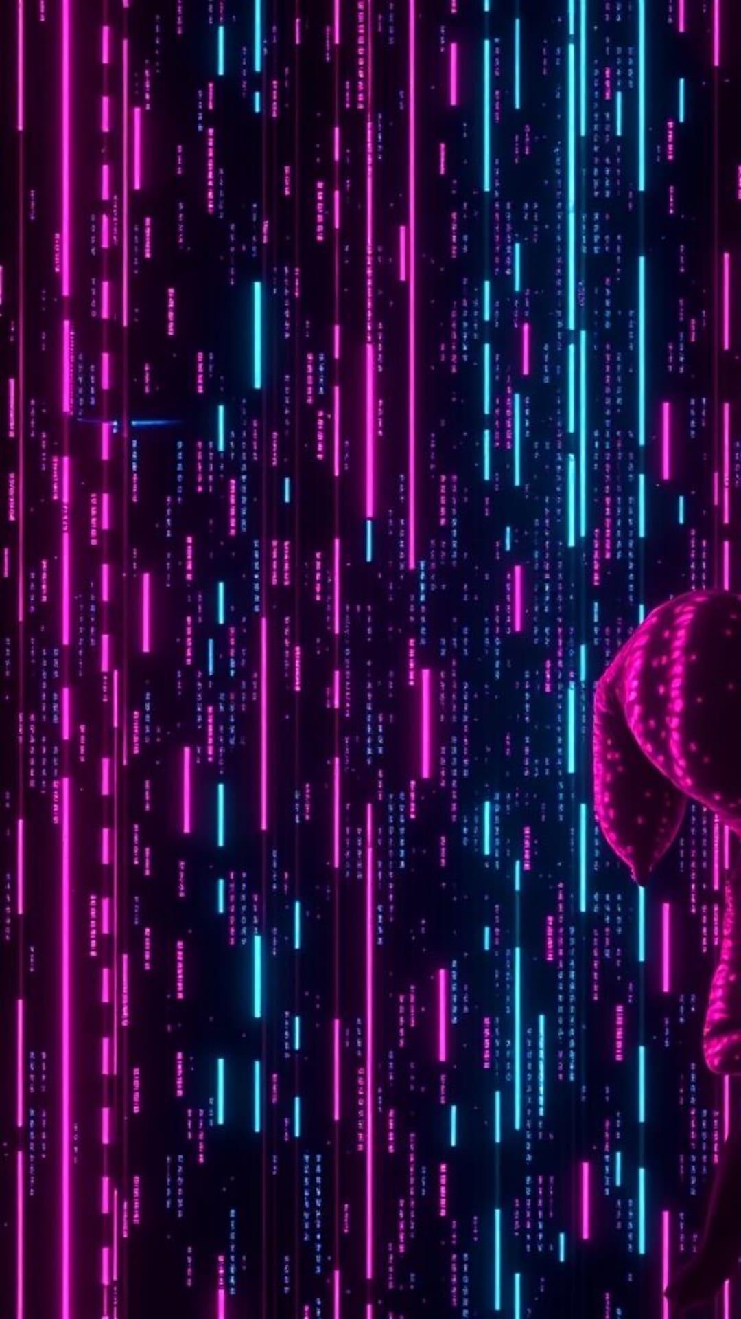 sfondo a scacchiera neon cyberpunk matrice digitale alto contrasto