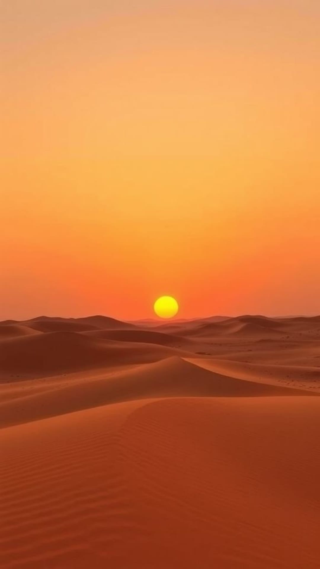 tramonto nel deserto, calde dune sabbiose, orizzonte, paesaggio arido minimalista