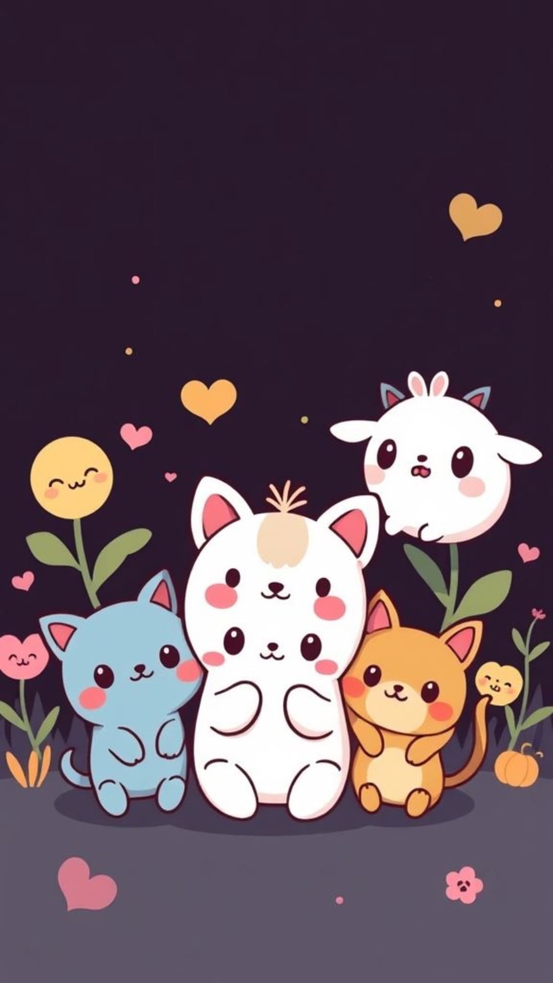 personaggi carini kawaii animali adorabili stile cartone sfondi affascinanti