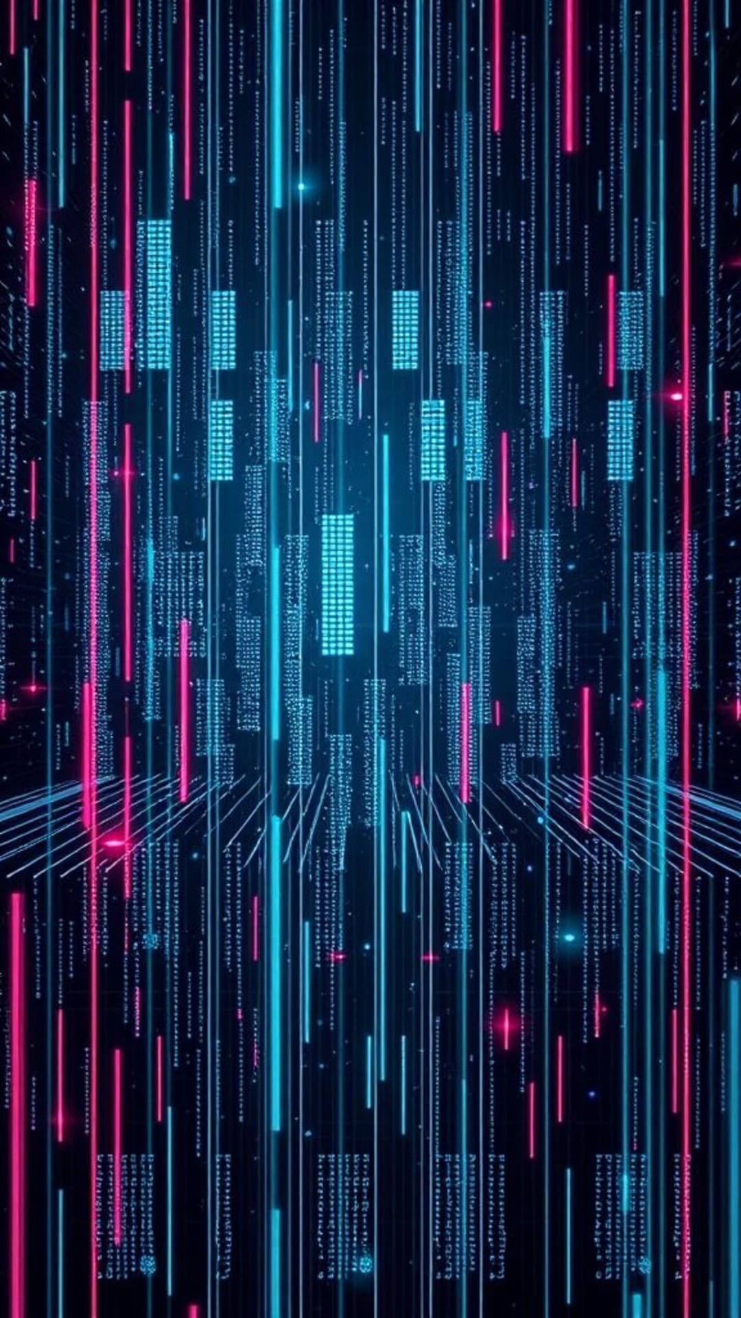 arte digitale futuristica di reticoli astratti e matrice cyber tecnologica