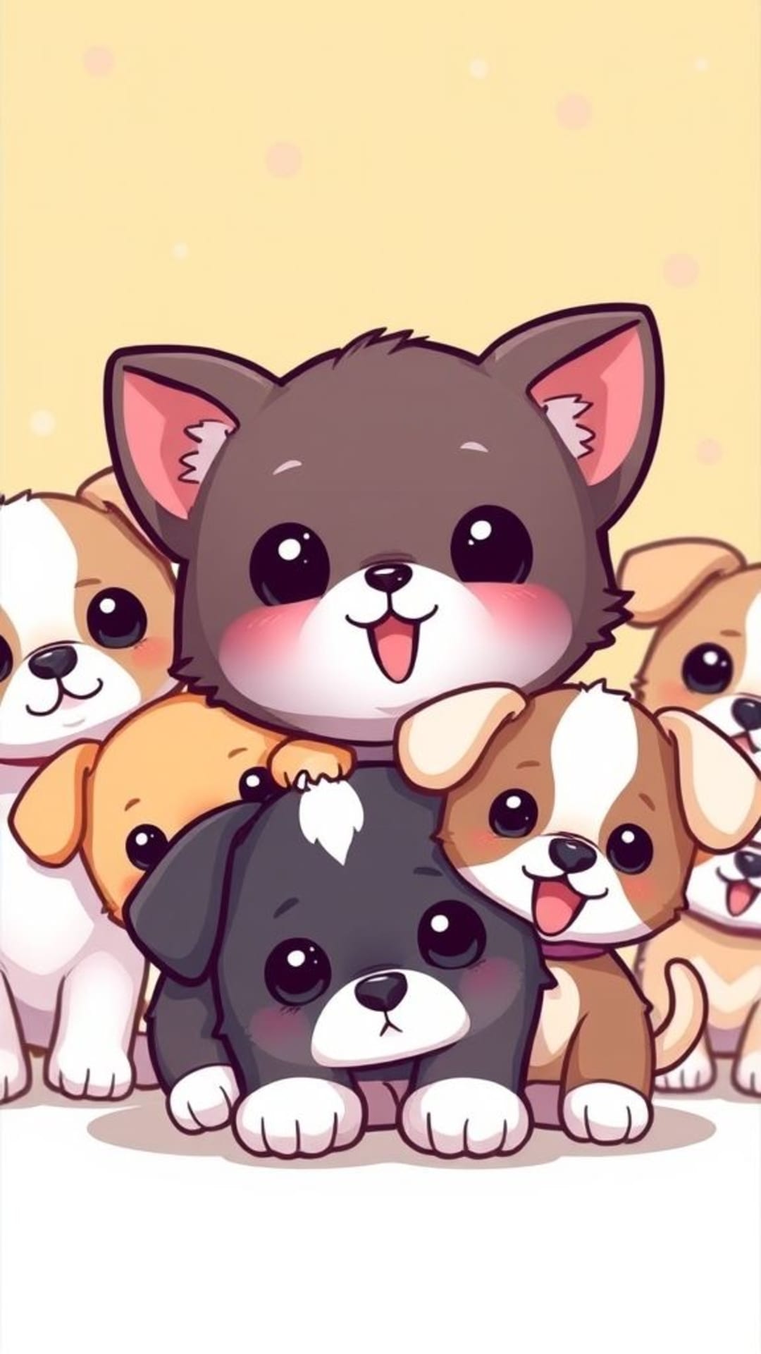 Belli animali dei cartoni kawaii gattini morbidi cuccioli giocosi sfondo colorato personaggi adorabili