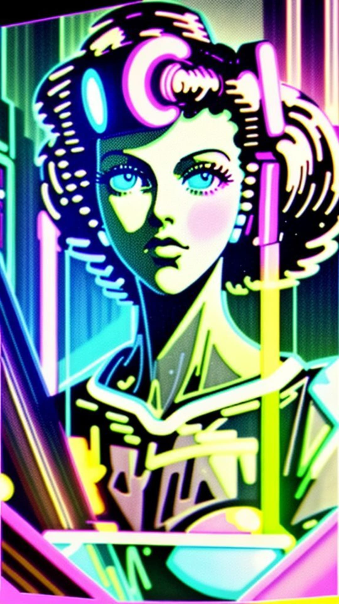 estetica vaporwave con griglia neon vintage anni 80, colori pastello, nostalgia, richiamo retro