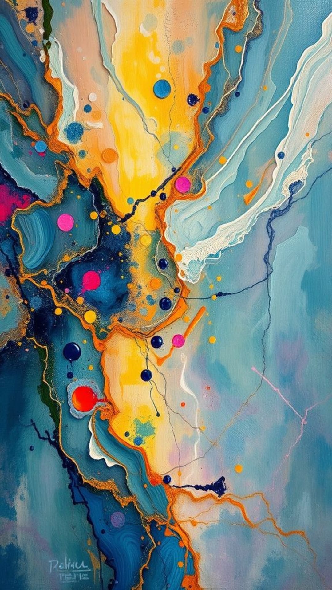 Texture ispirata a dipinti ad olio astratti, colori vorticosi, espressione artistica, pennellate creative