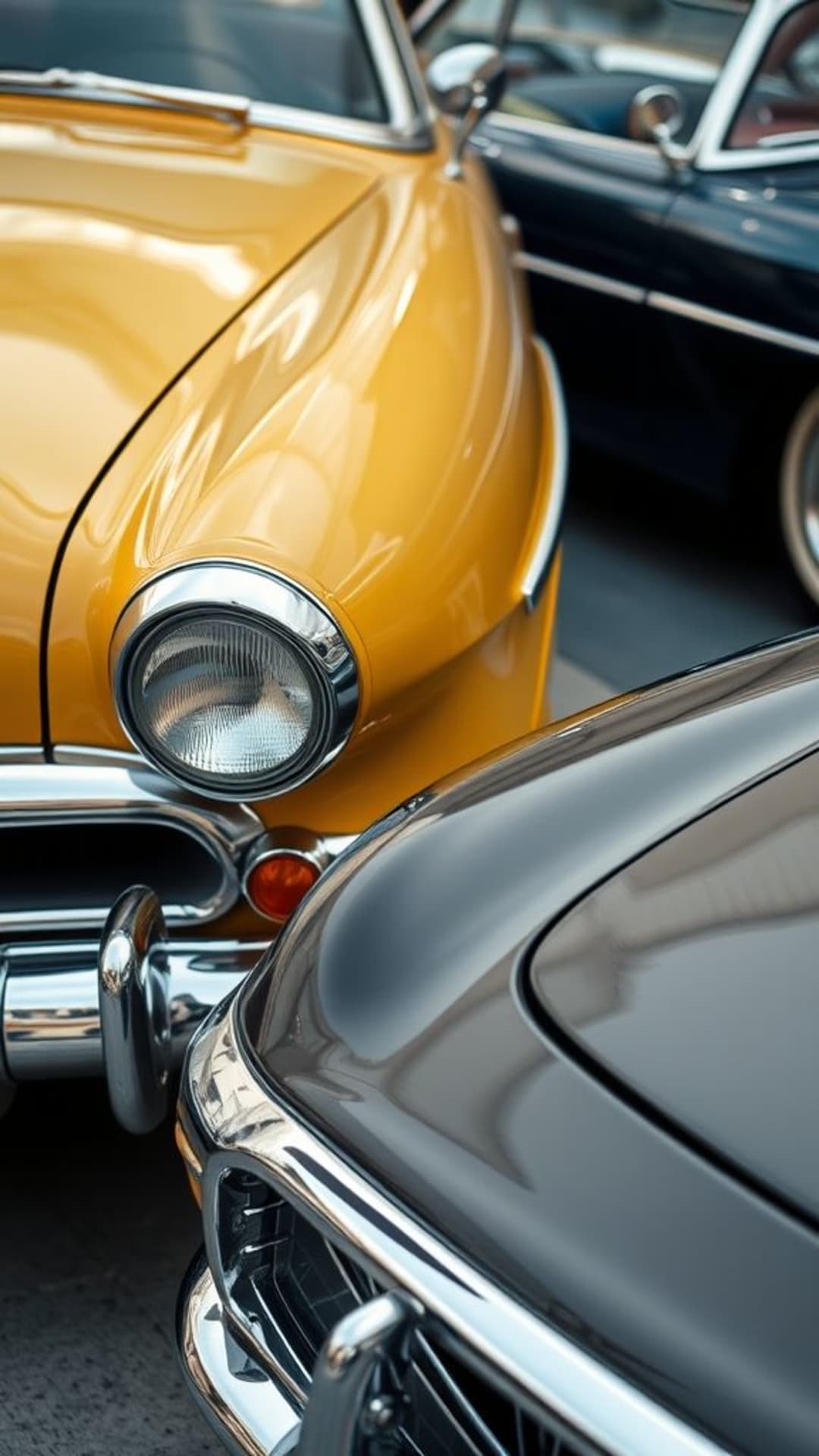 Auto d'epoca veicoli rétro modelli classici finiture lucide stile nostalgico