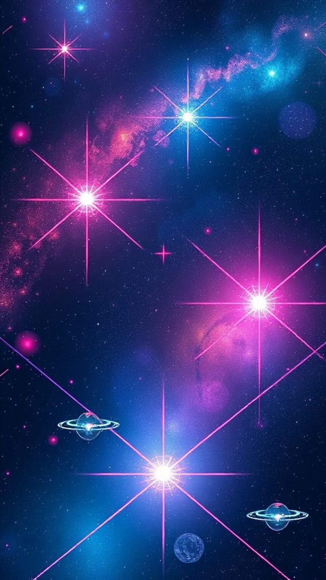 galassia cosmica luci al neon notte stellata esplorazione spaziale universo futuristico spazio profondo celestiale astratto visivo
