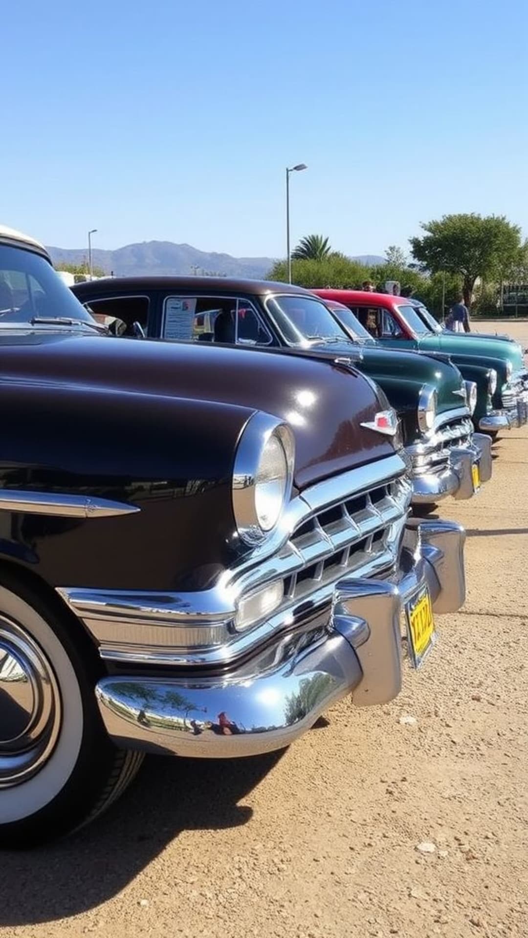 auto d'epoca automobili classiche stile retrò cromo lucido brillante nostalgico viaggio viaggio su strada eredità automobilistica