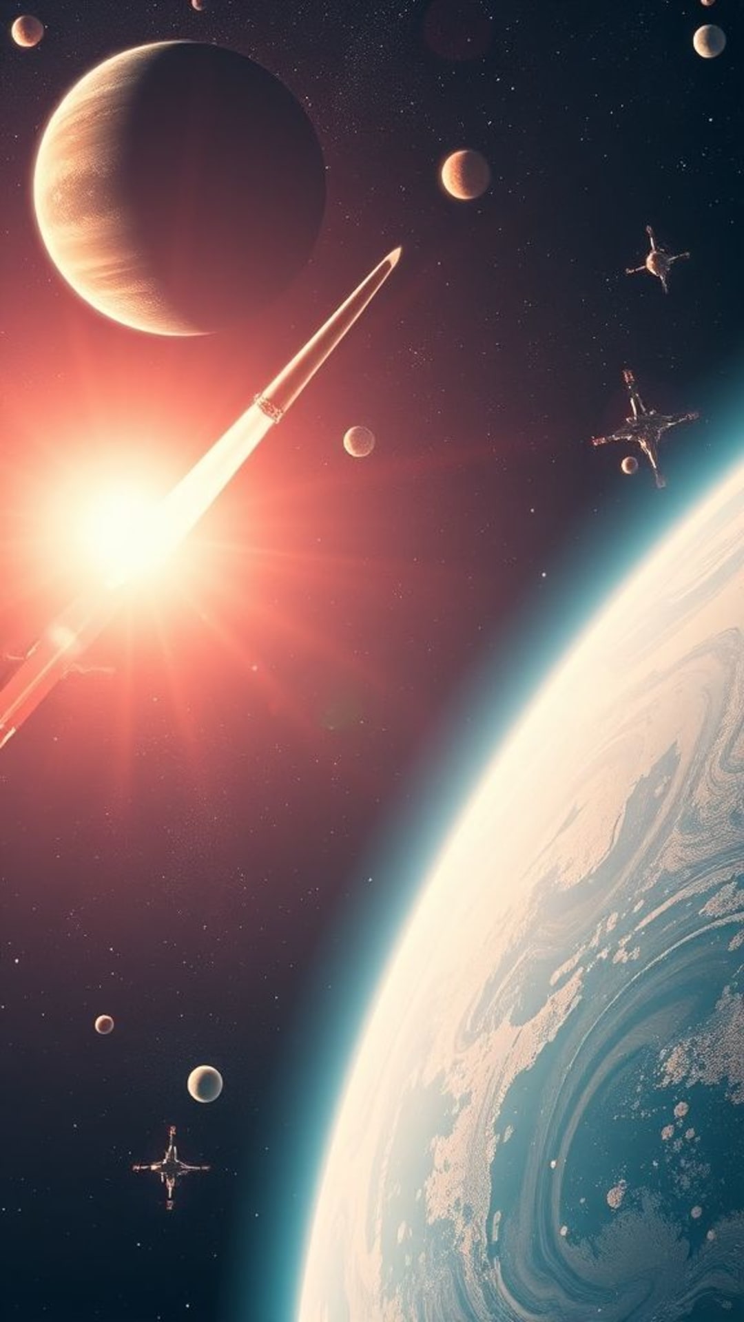 esplorazione spaziale razzi pianeti universo mondi alieni futuristico fantascienza scoperta meraviglia scientifica viaggio cosmico