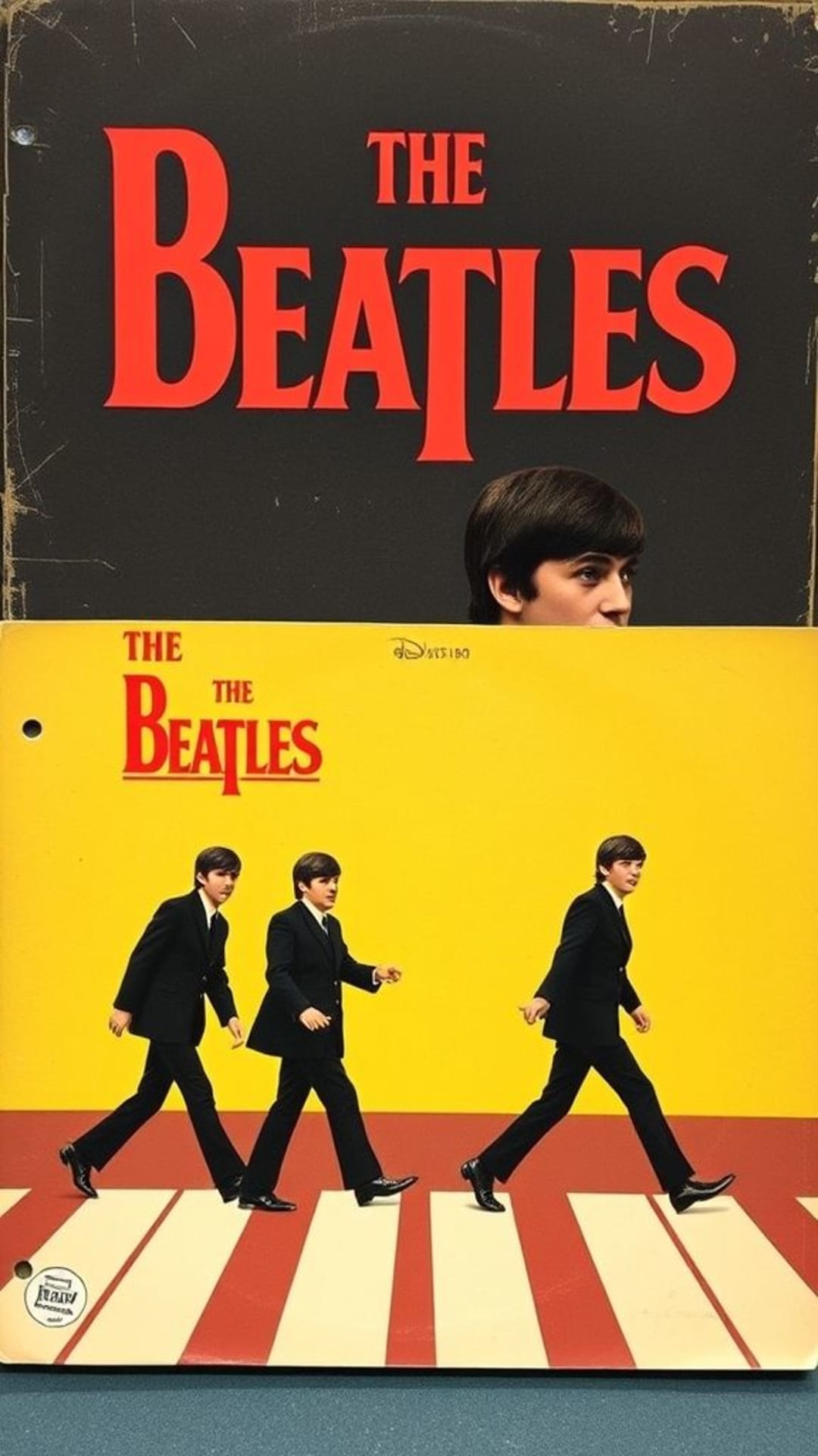 copertine di album dei Beatles vintage musica iconica cultura pop retrò nostalgico colorato audace classico scena musicale