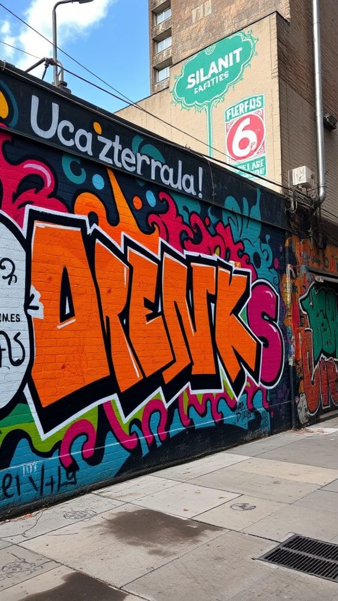 Murales audaci di graffiti di strada urbana cultura urbana colorata
