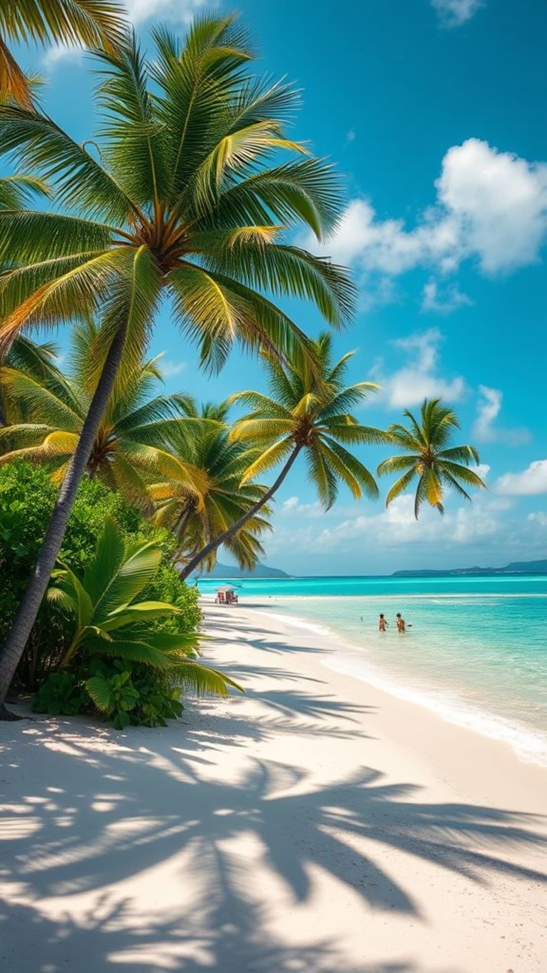 Spiagge tropicali, palme, acque turchesi, atmosfera paradisiaca