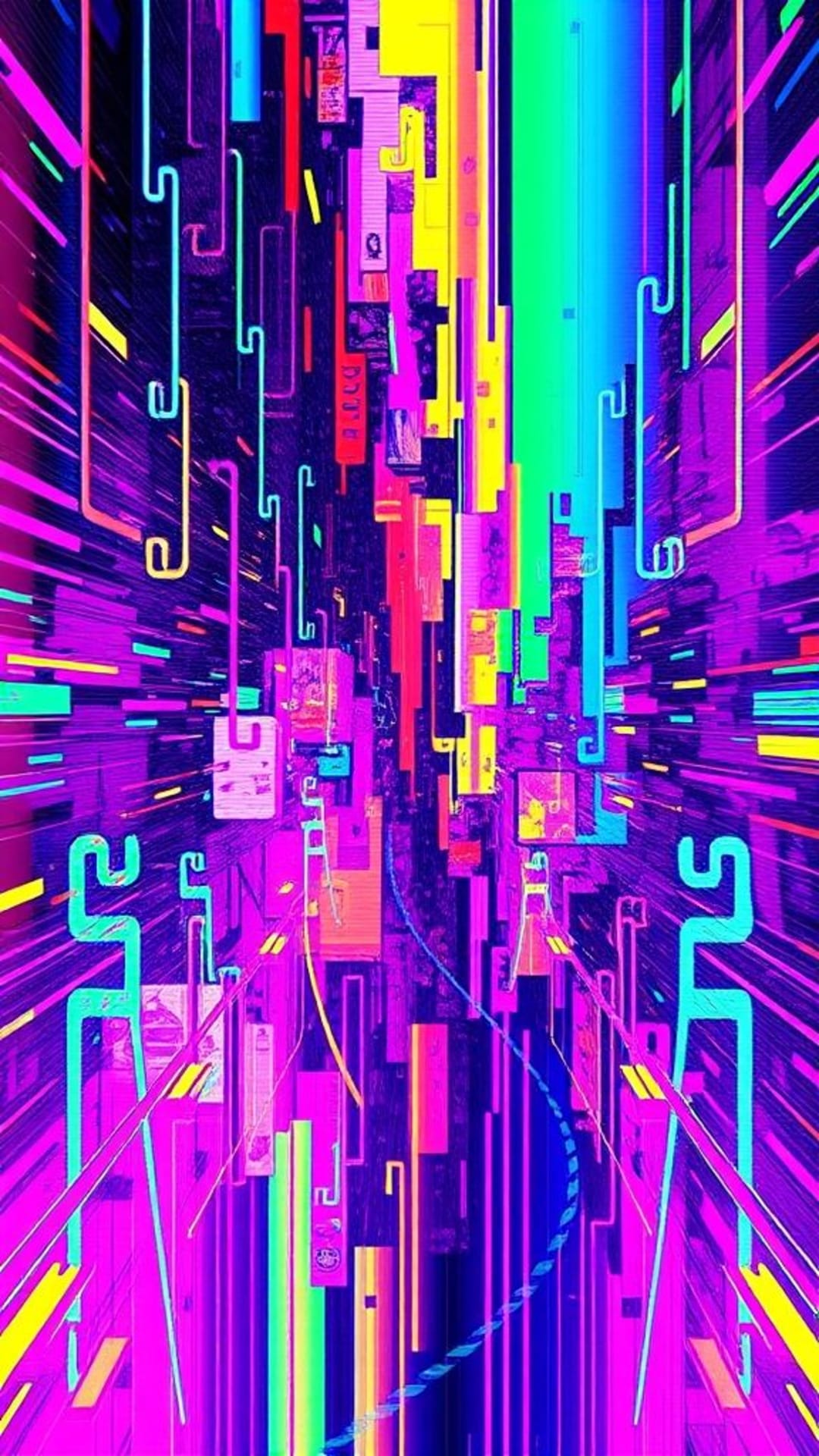 arte glitch digitale visual vibranti distorti stile sperimentale