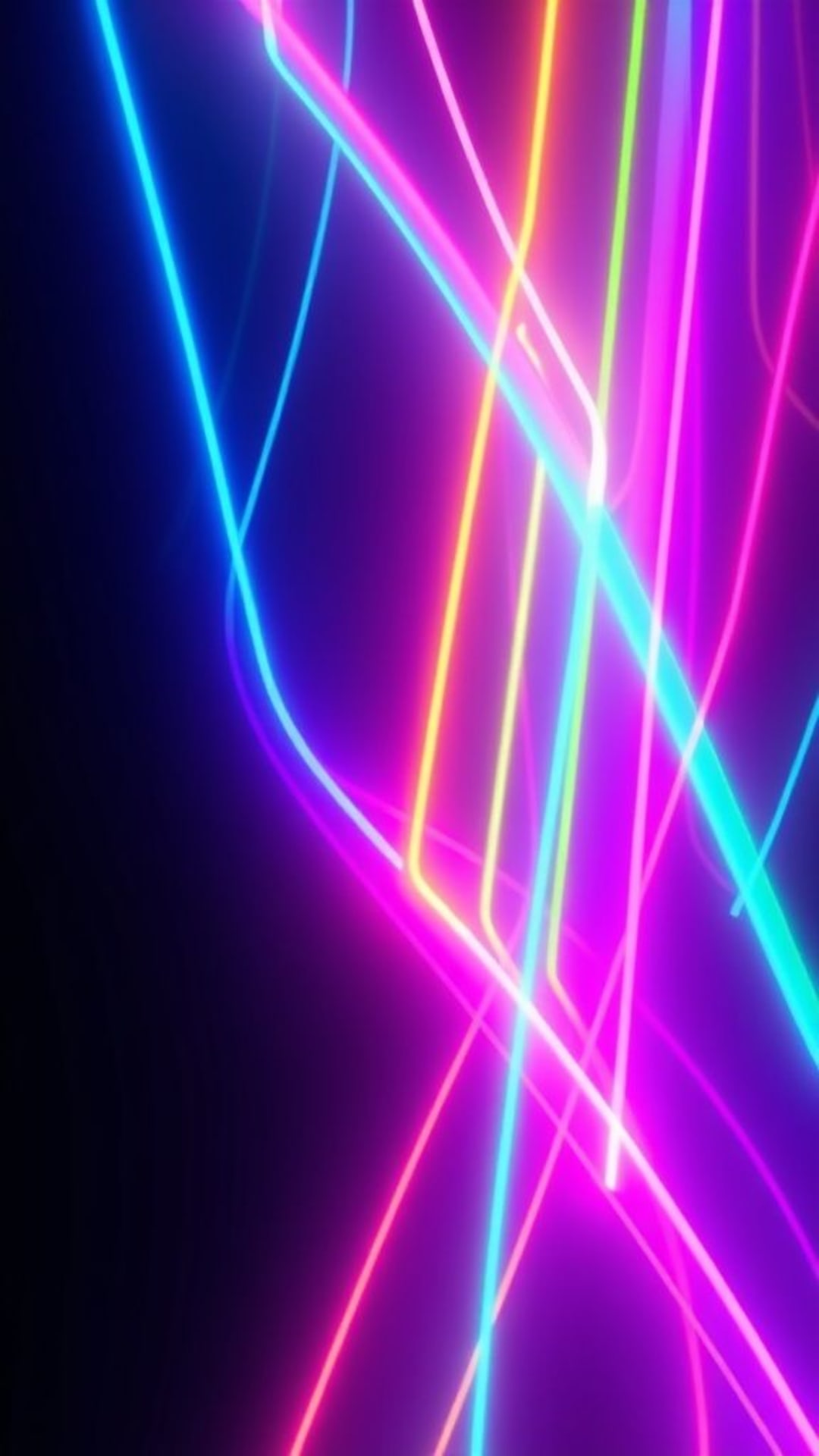 Linee luminose astratte colorate neon, atmosfera futuristica