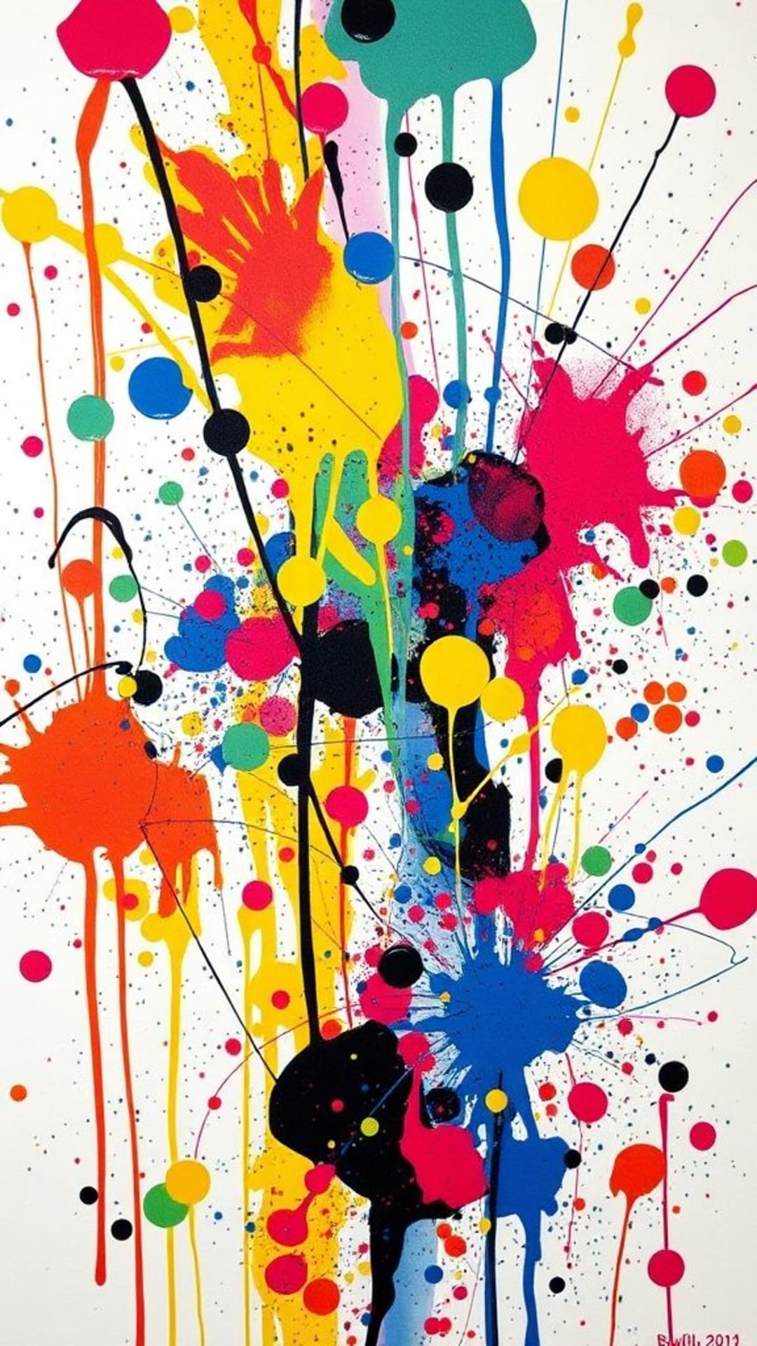 Sbavature di vernice colorate astratte creatività caotica